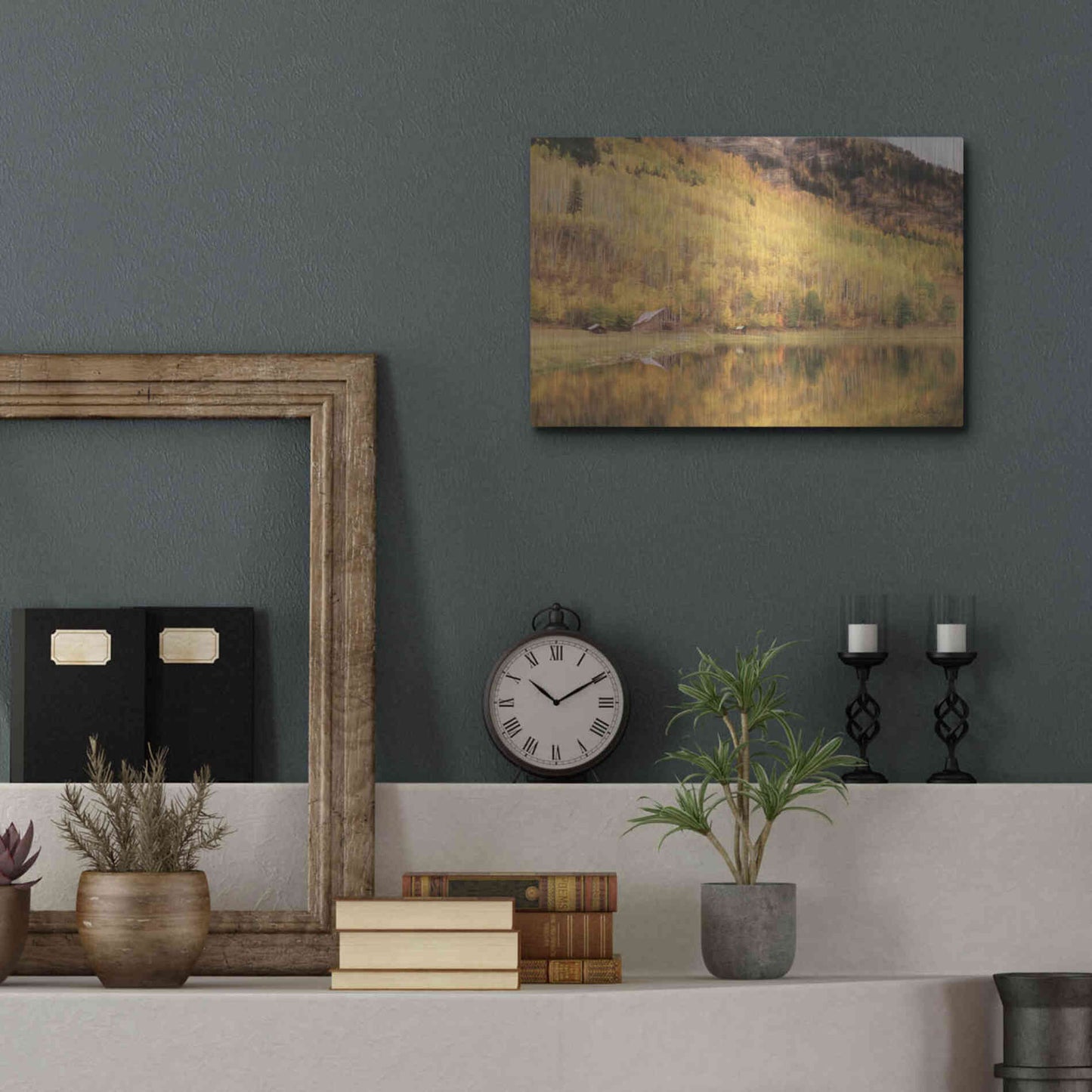 Luxe Metal Art 'San Juan Cabin' by Lori Deiter, Metal Wall Art,16x12