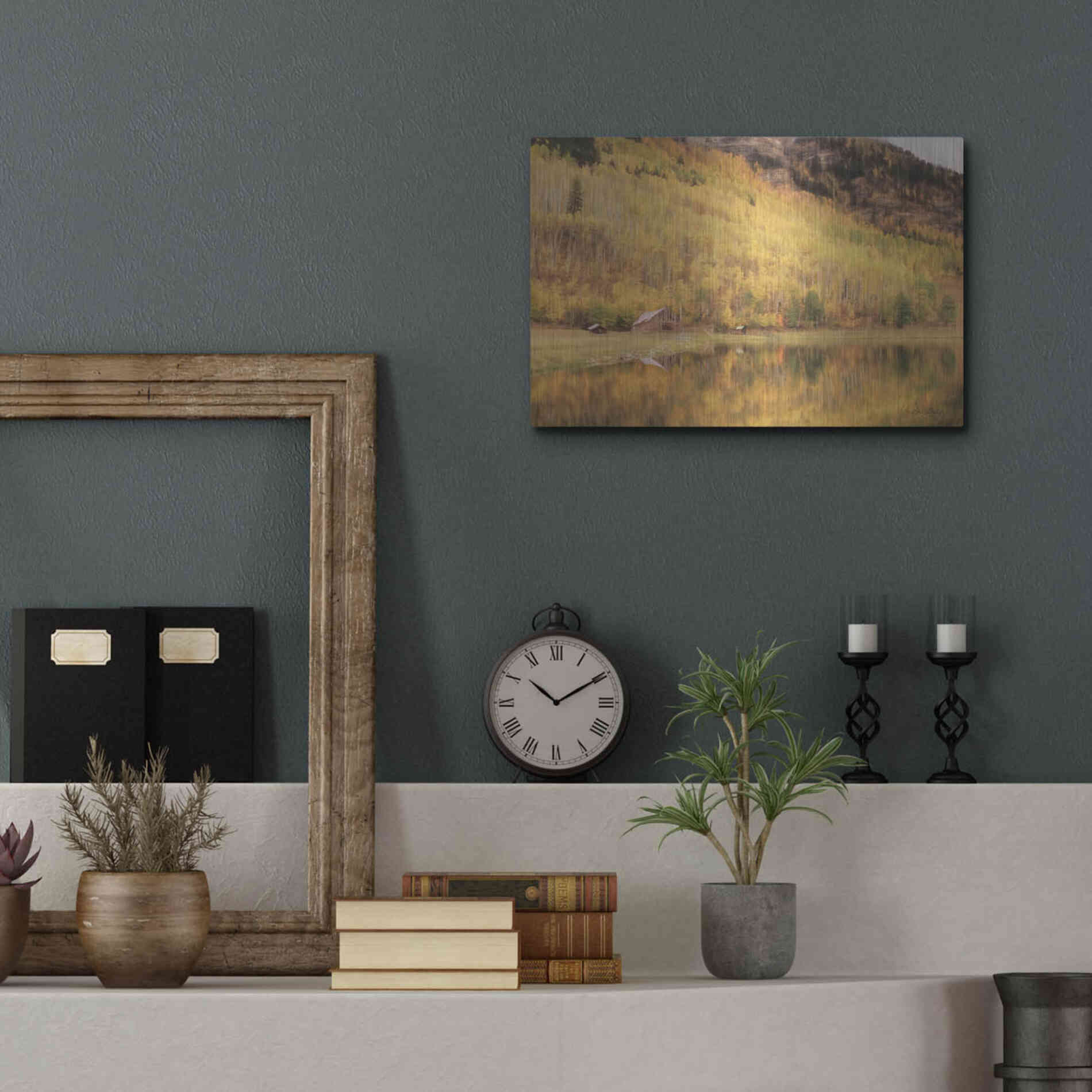 Luxe Metal Art 'San Juan Cabin' by Lori Deiter, Metal Wall Art,16x12