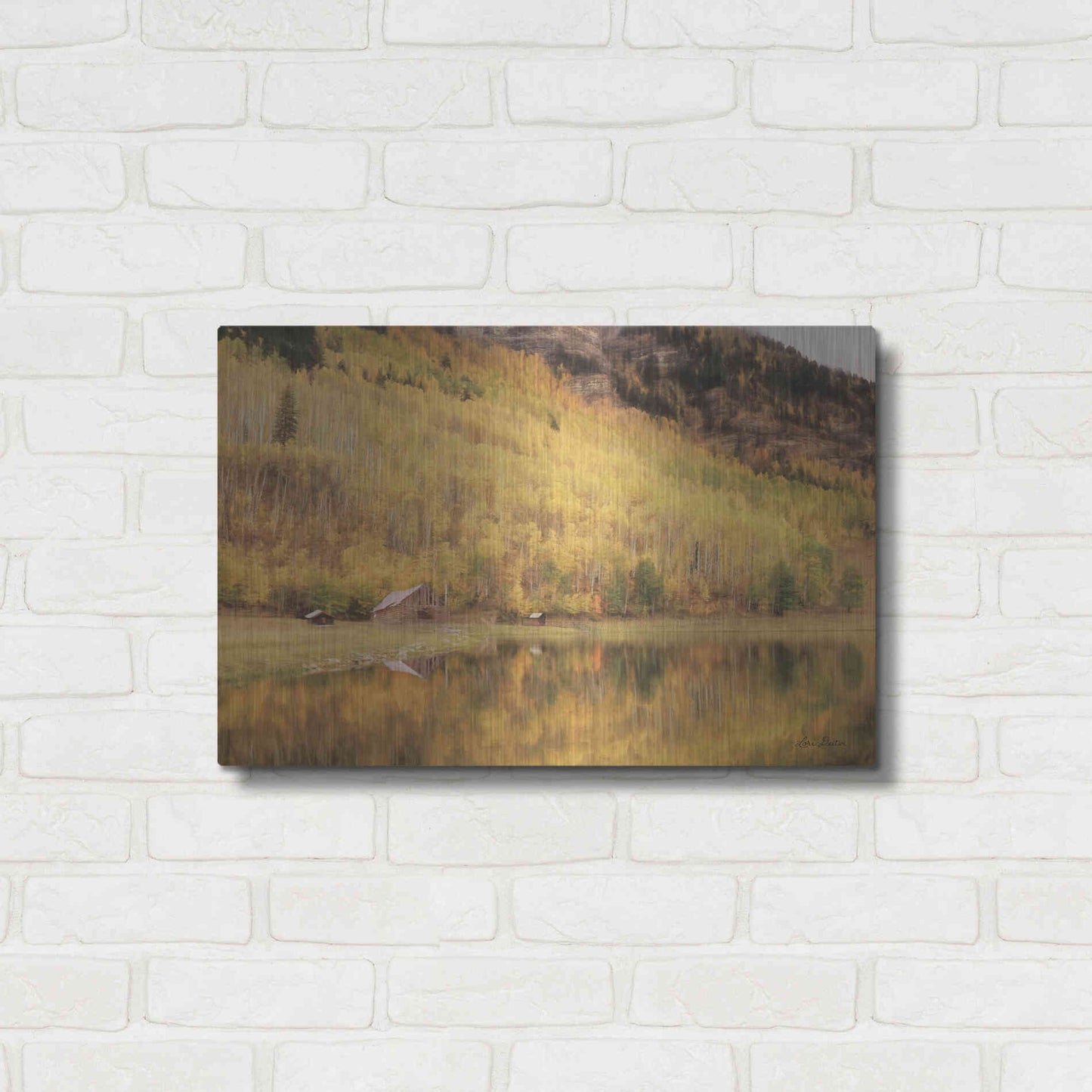 Luxe Metal Art 'San Juan Cabin' by Lori Deiter, Metal Wall Art,24x16