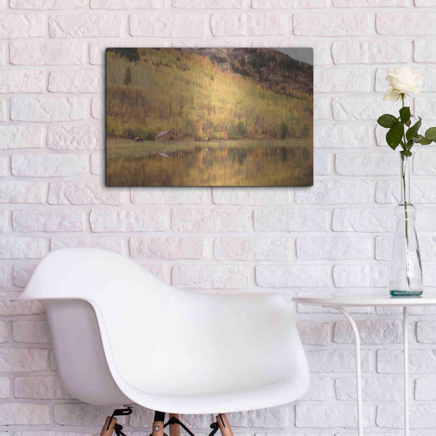 Luxe Metal Art 'San Juan Cabin' by Lori Deiter, Metal Wall Art,24x16
