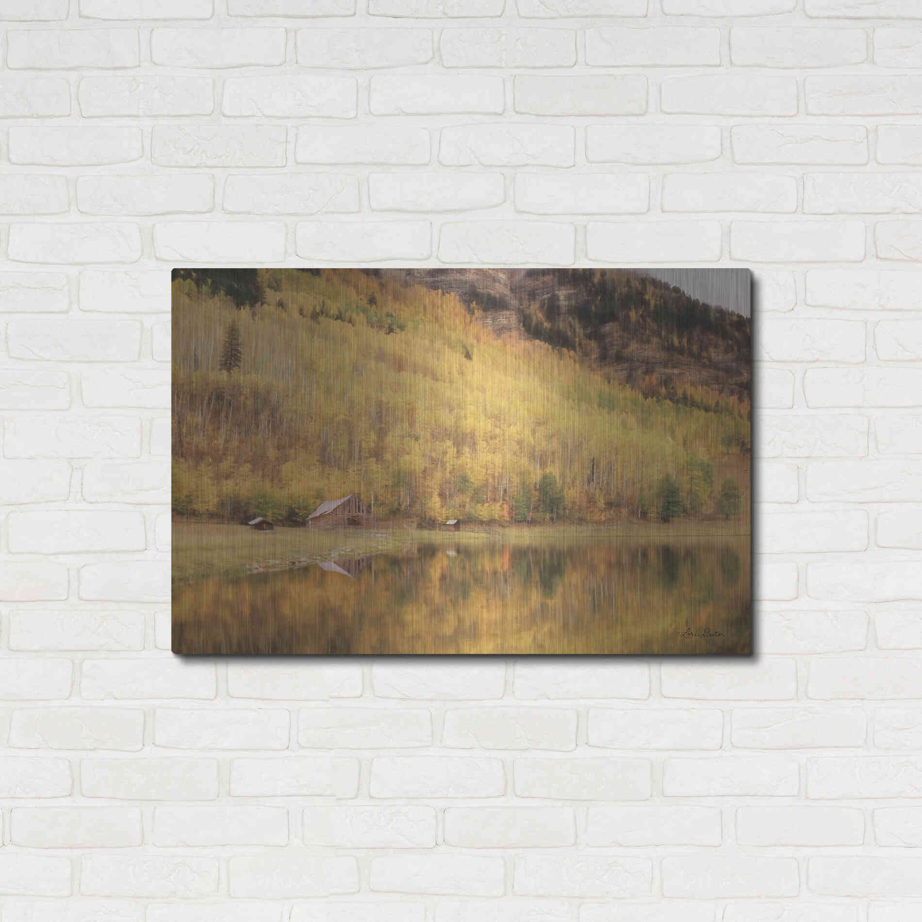 Luxe Metal Art 'San Juan Cabin' by Lori Deiter, Metal Wall Art,36x24
