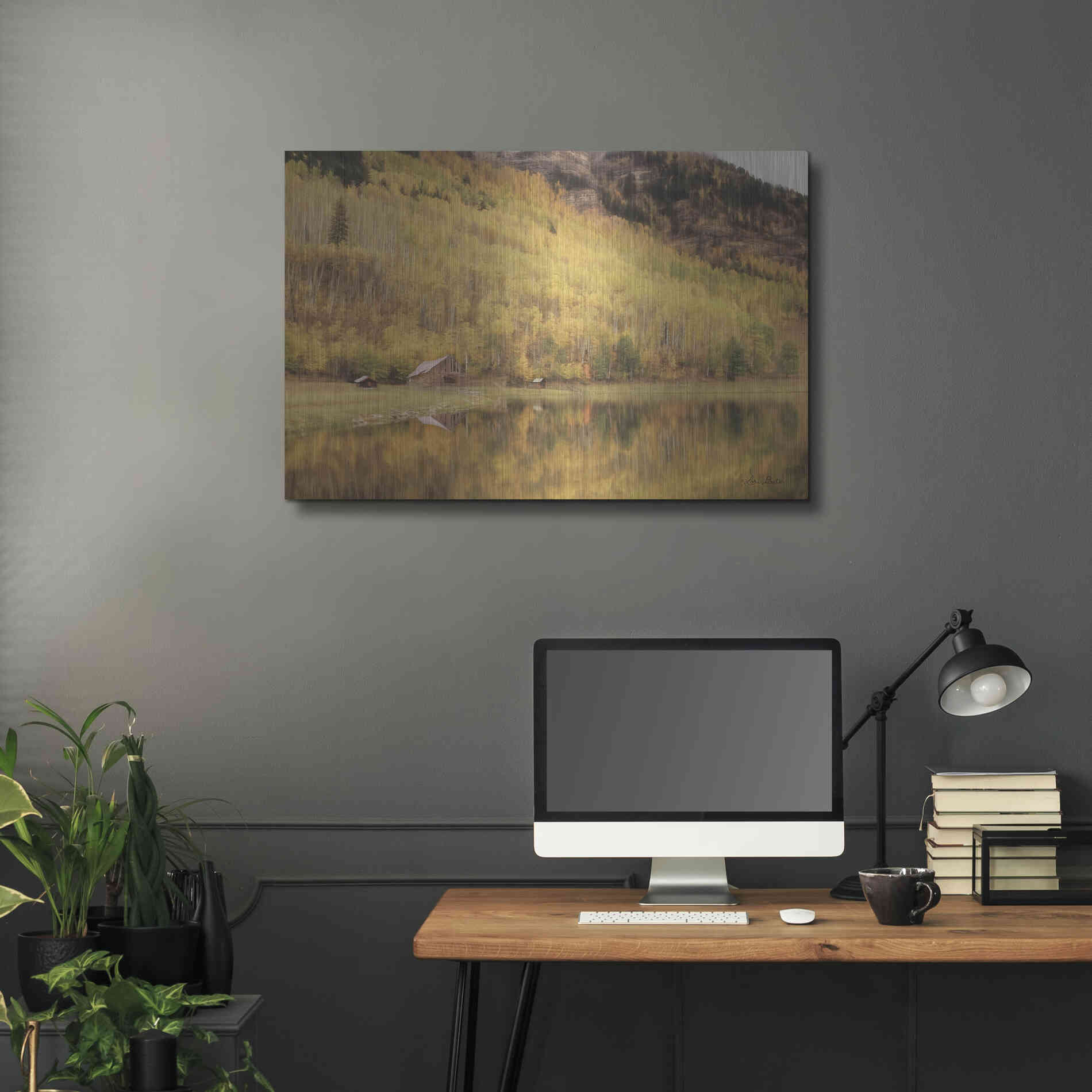Luxe Metal Art 'San Juan Cabin' by Lori Deiter, Metal Wall Art,36x24