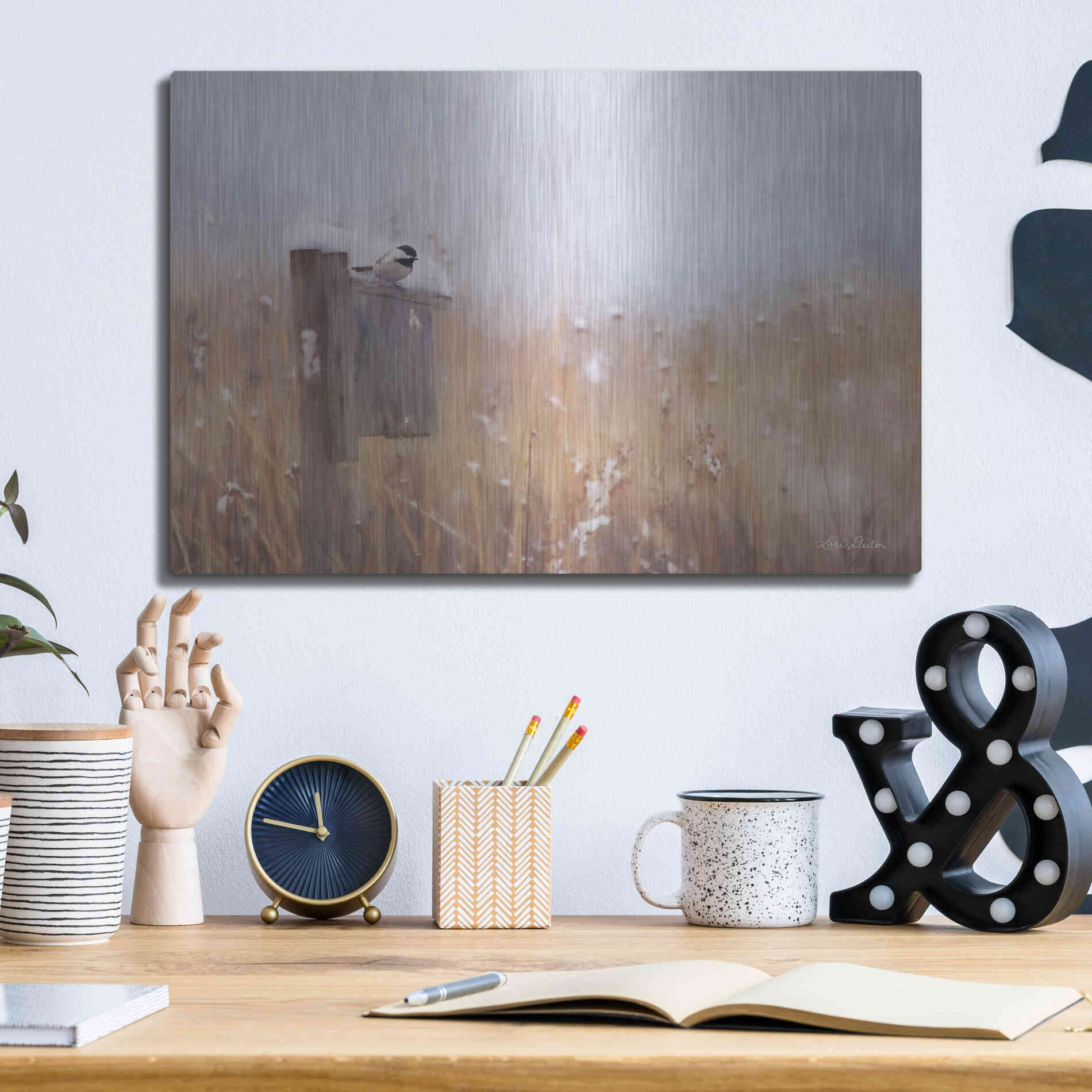 Luxe Metal Art 'Countdown Til Spring' by Lori Deiter, Metal Wall Art,16x12