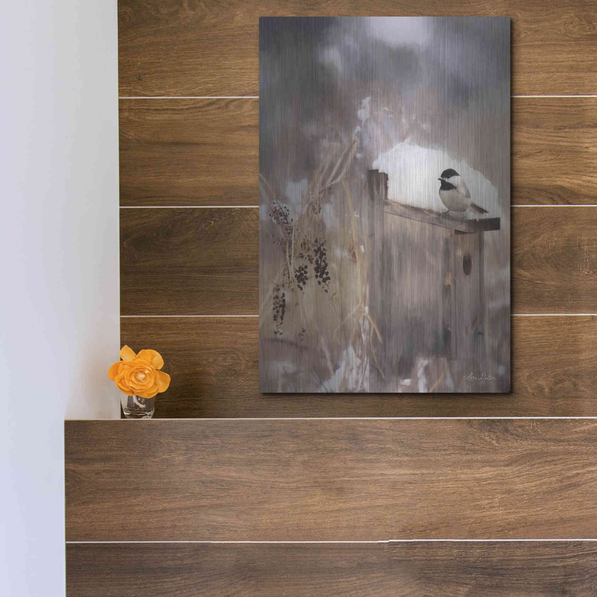 Luxe Metal Art 'Three Weeks Til Spring' by Lori Deiter, Metal Wall Art,12x16