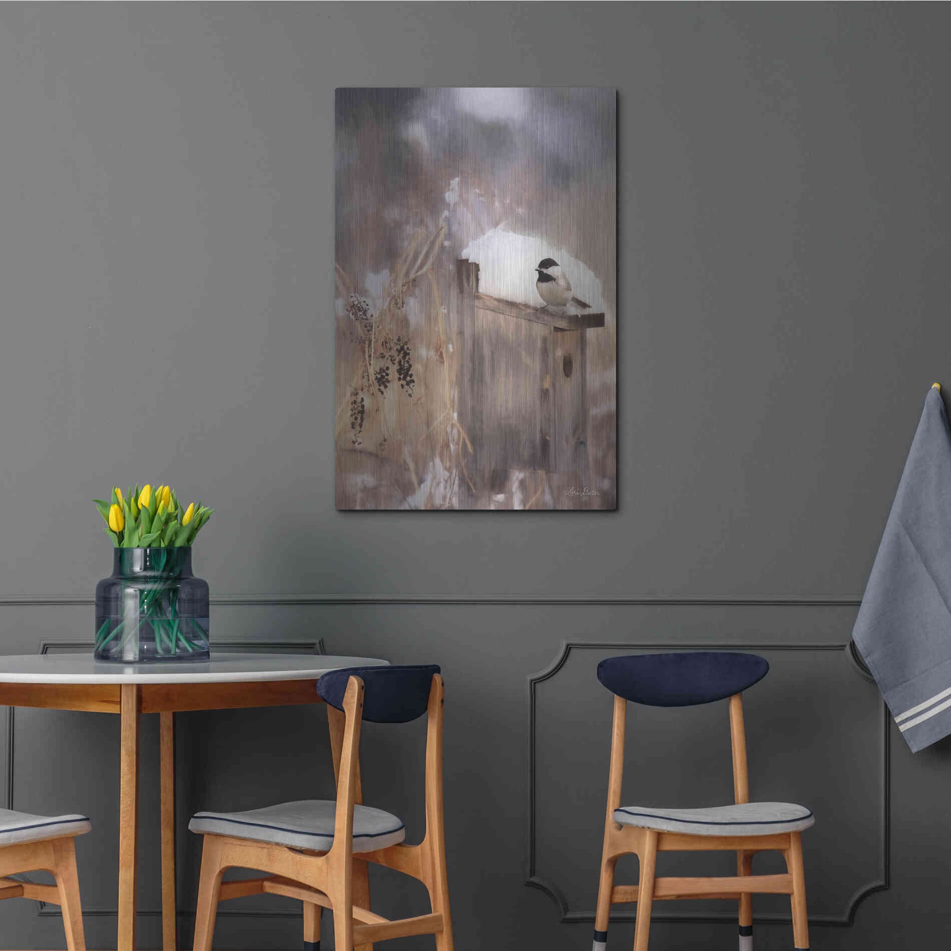 Luxe Metal Art 'Three Weeks Til Spring' by Lori Deiter, Metal Wall Art,24x36