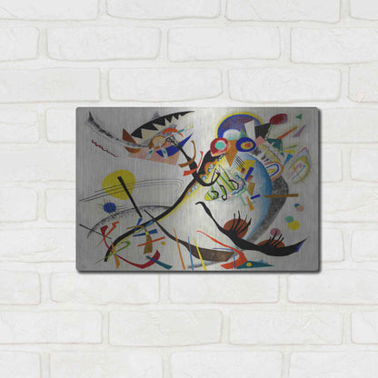 Luxe Metal Art 'Blue Segment' by Wassily Kandinsky, Metal Wall Art,16x12