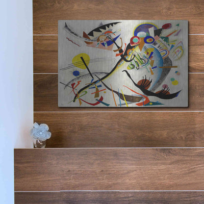 Luxe Metal Art 'Blue Segment' by Wassily Kandinsky, Metal Wall Art,16x12