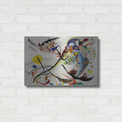 Luxe Metal Art 'Blue Segment' by Wassily Kandinsky, Metal Wall Art,24x16