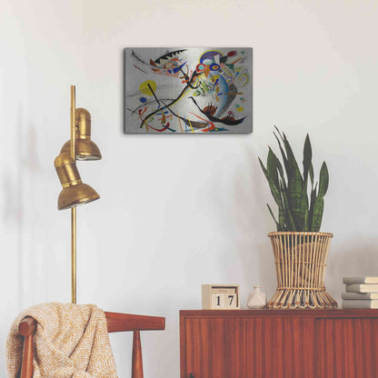 Luxe Metal Art 'Blue Segment' by Wassily Kandinsky, Metal Wall Art,24x16