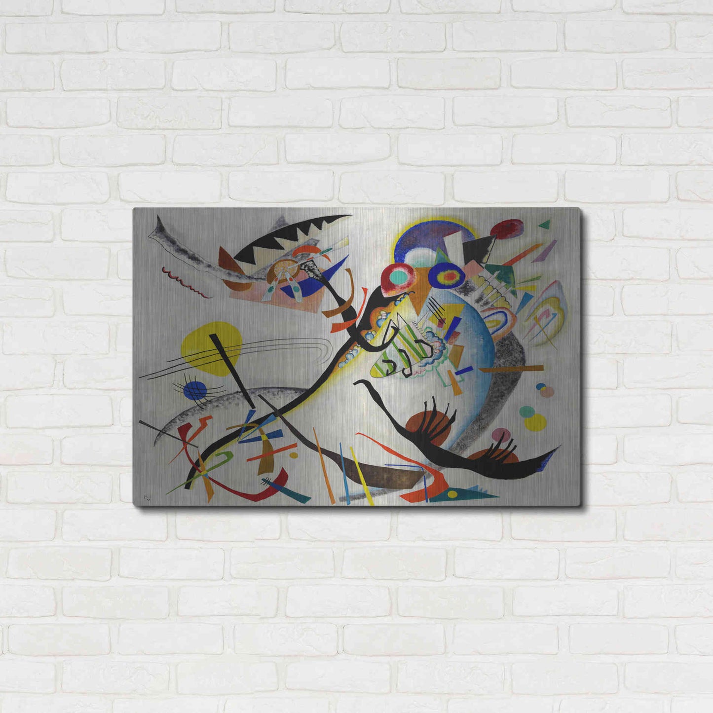 Luxe Metal Art 'Blue Segment' by Wassily Kandinsky, Metal Wall Art,36x24