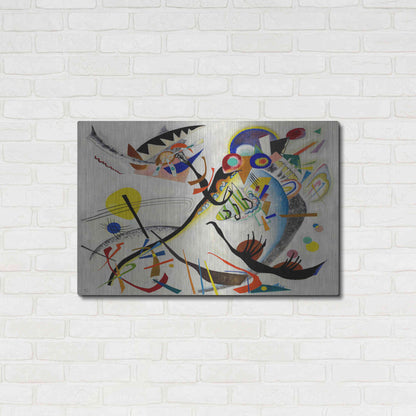 Luxe Metal Art 'Blue Segment' by Wassily Kandinsky, Metal Wall Art,36x24