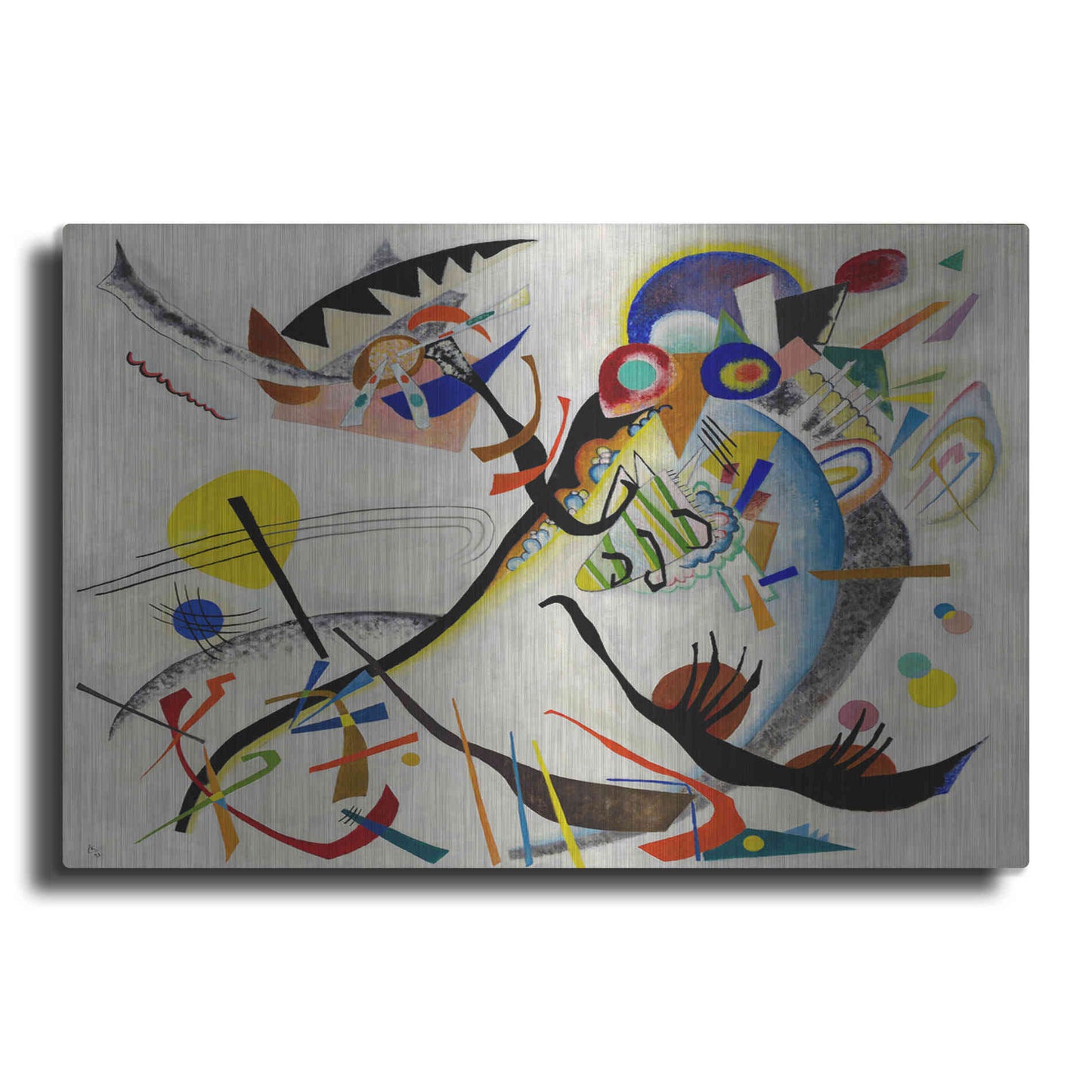 Luxe Metal Art 'Blue Segment' by Wassily Kandinsky, Metal Wall Art