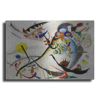 Luxe Metal Art 'Blue Segment' by Wassily Kandinsky, Metal Wall Art