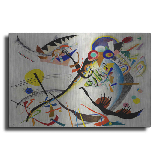 Luxe Metal Art 'Blue Segment' by Wassily Kandinsky, Metal Wall Art
