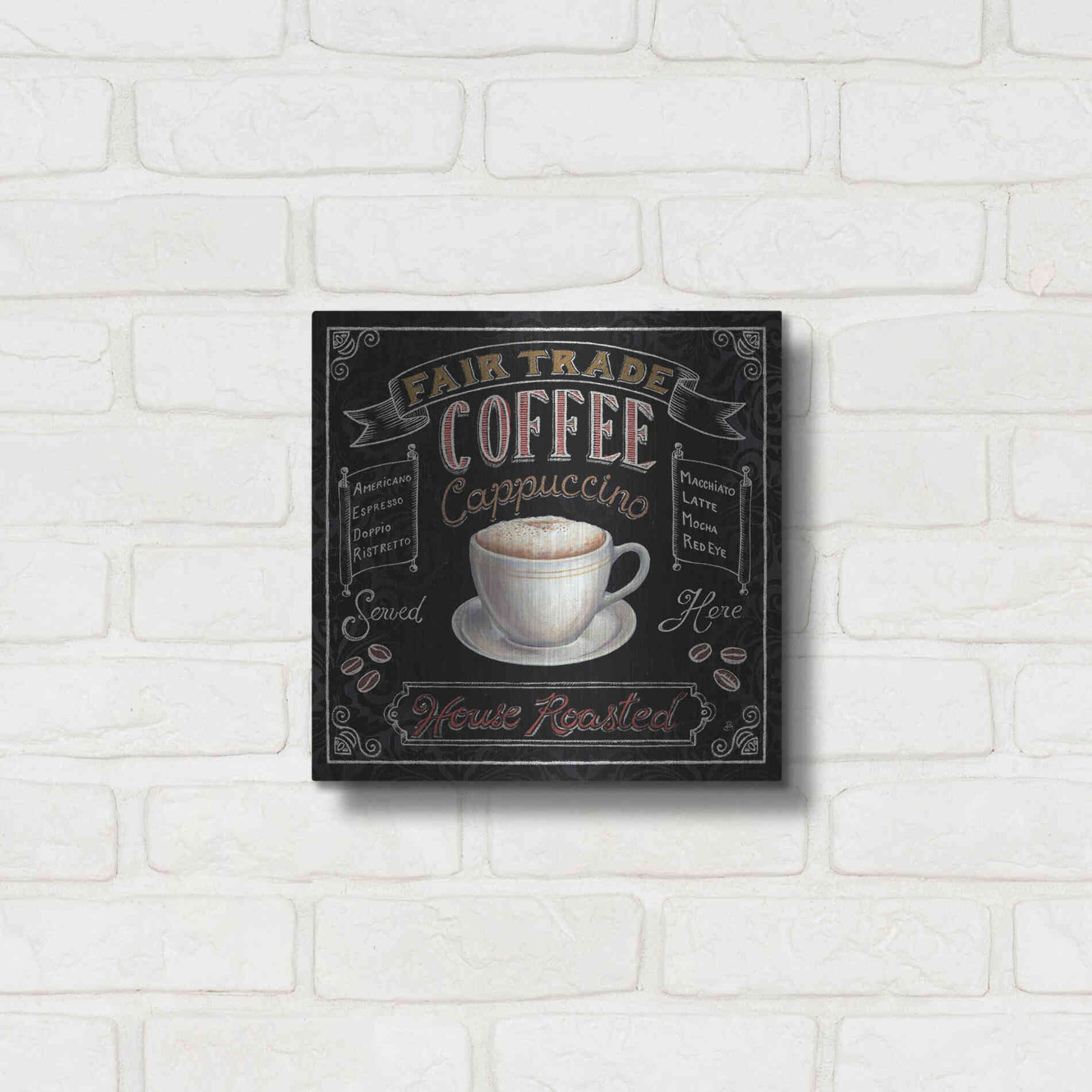 Luxe Metal Art 'Morning Treat Square I' by Daphne Brissonet, Metal Wall Art,12x12