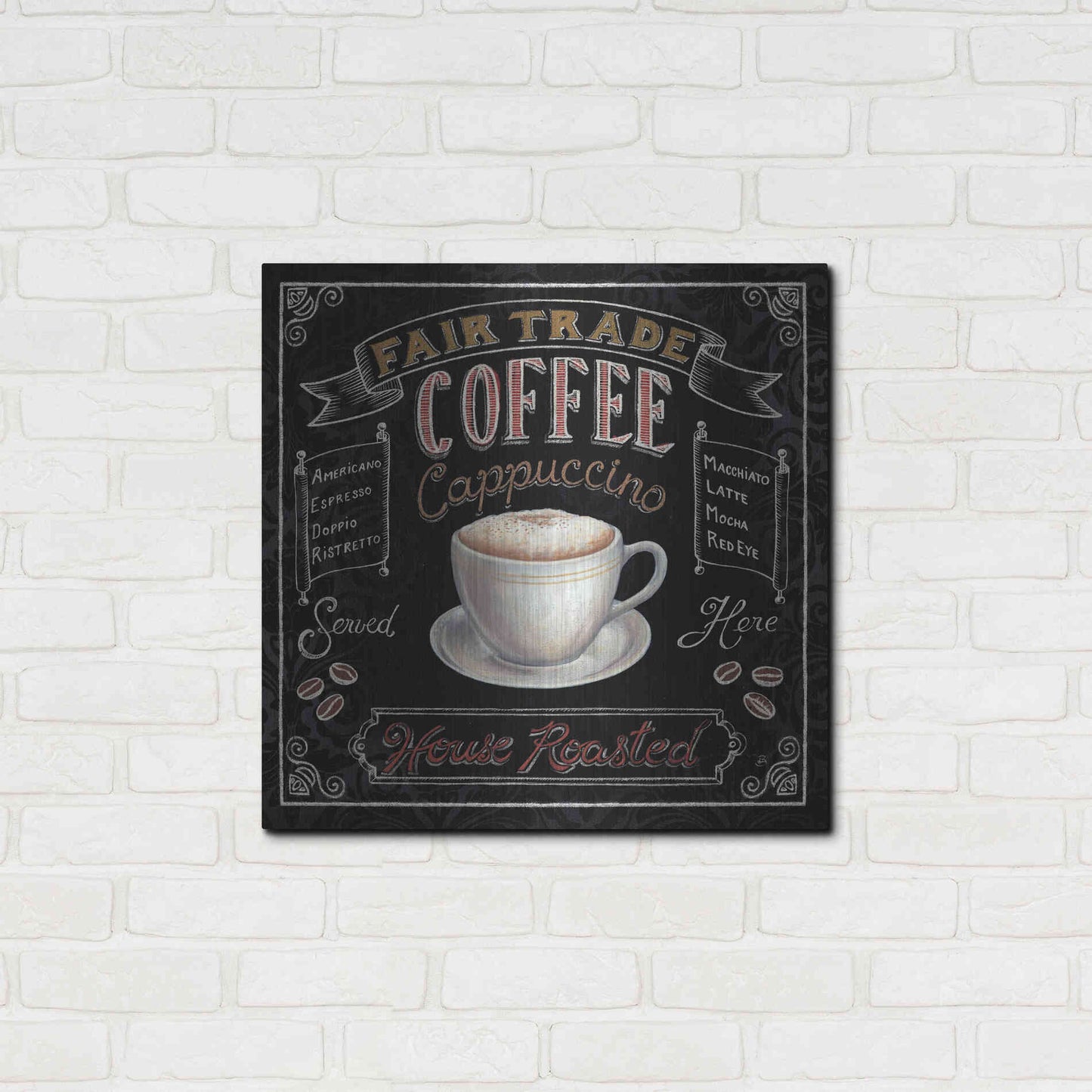 Luxe Metal Art 'Morning Treat Square I' by Daphne Brissonet, Metal Wall Art,24x24