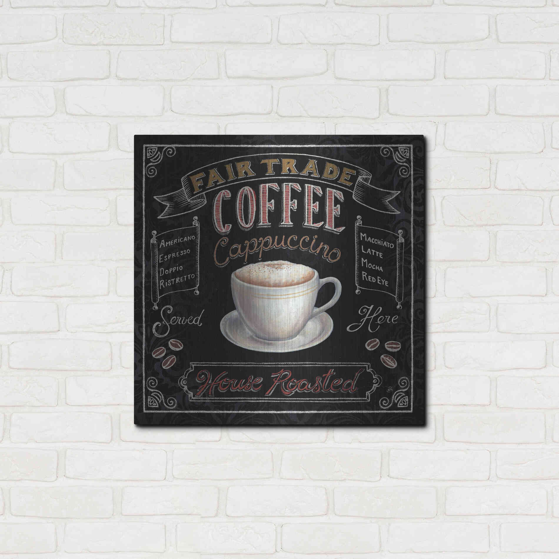 Luxe Metal Art 'Morning Treat Square I' by Daphne Brissonet, Metal Wall Art,24x24