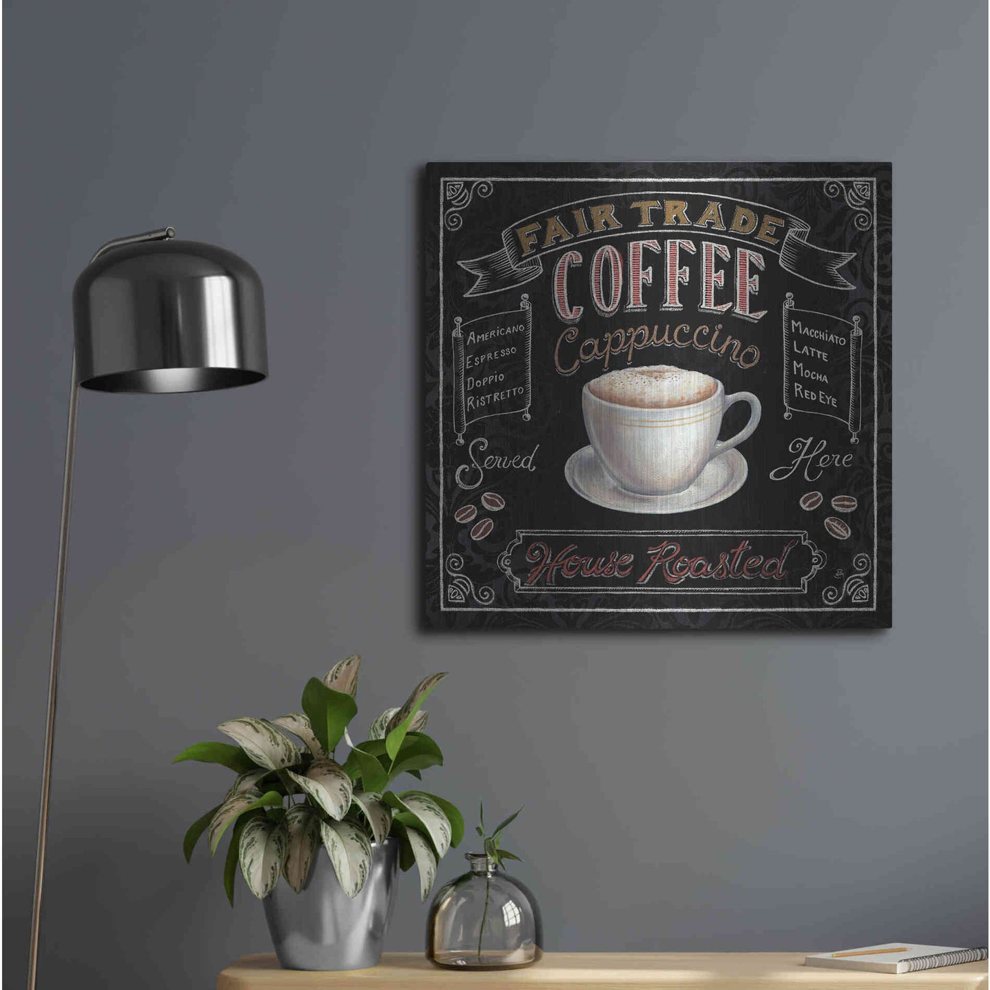 Luxe Metal Art 'Morning Treat Square I' by Daphne Brissonet, Metal Wall Art,24x24