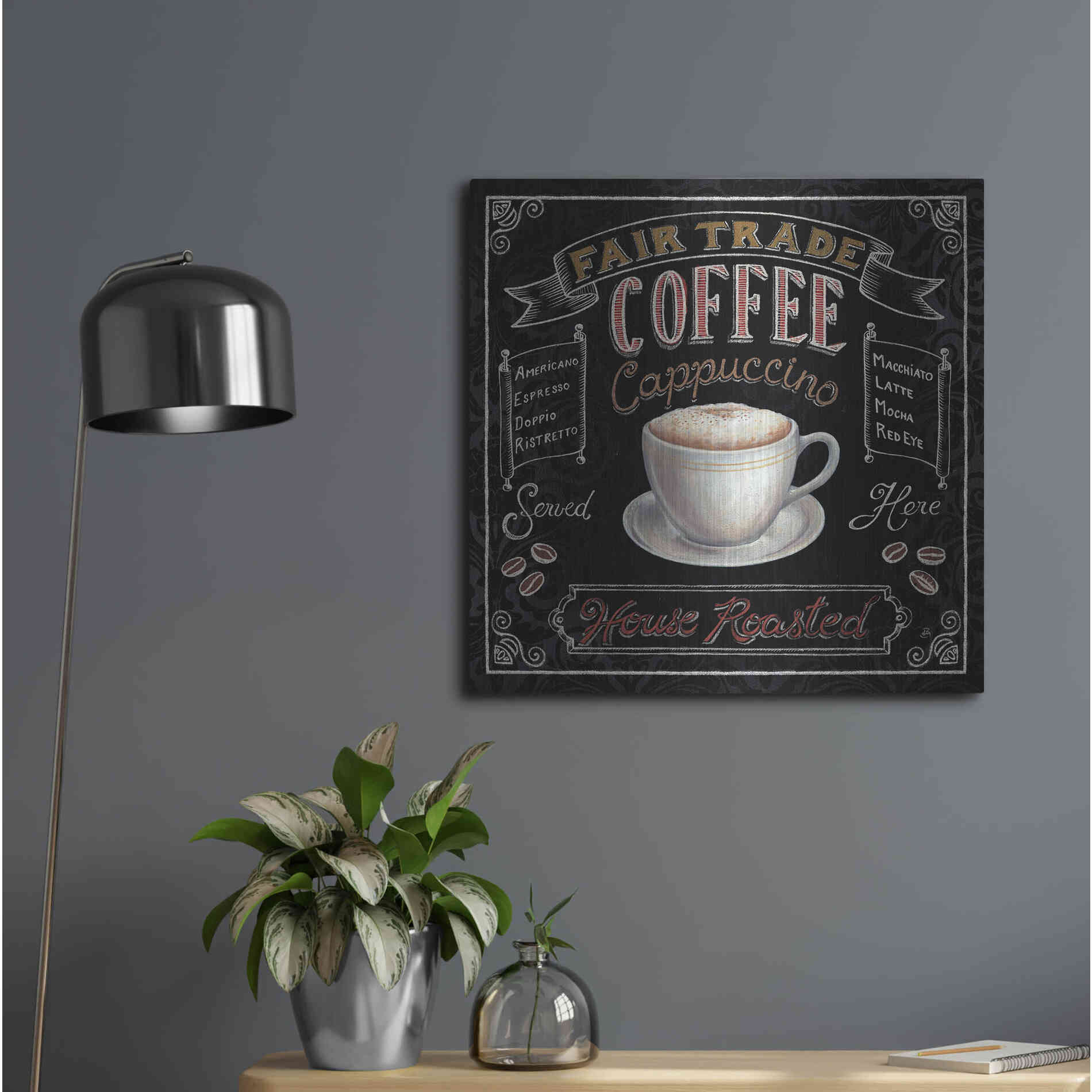 Luxe Metal Art 'Morning Treat Square I' by Daphne Brissonet, Metal Wall Art,24x24