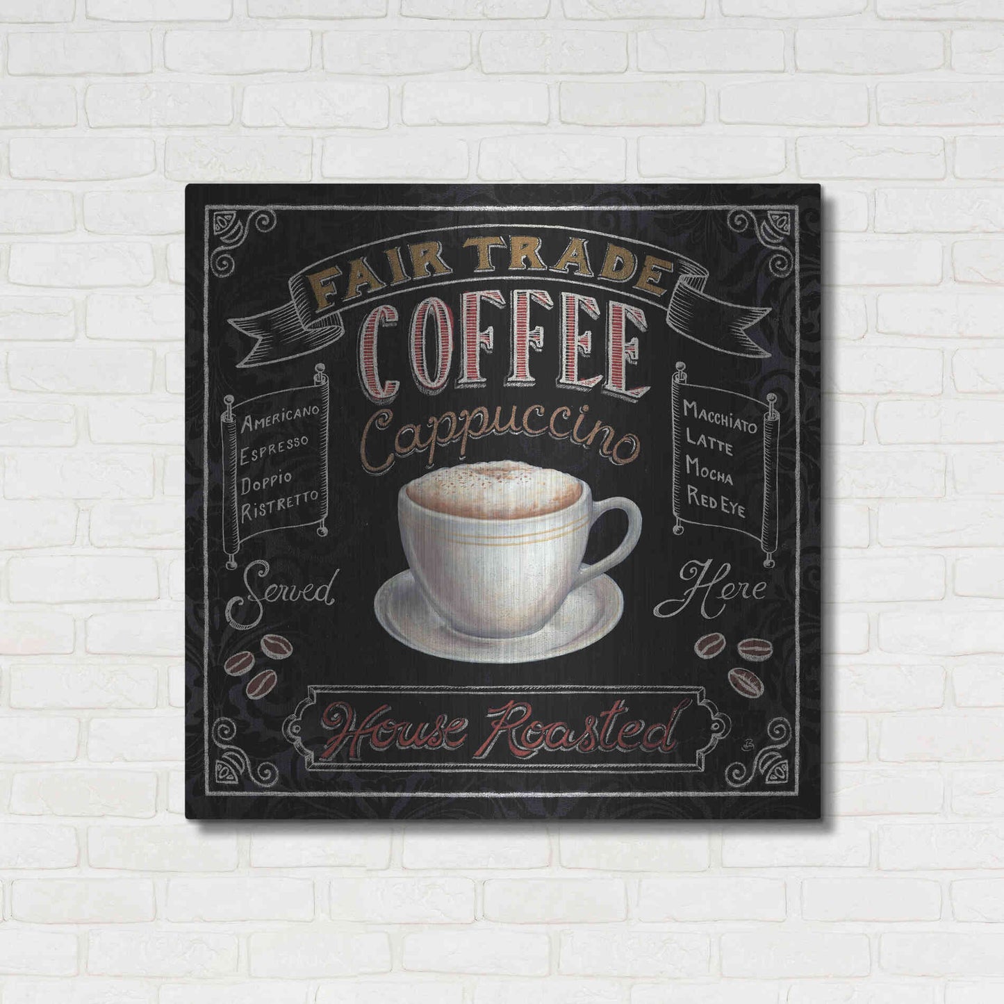 Luxe Metal Art 'Morning Treat Square I' by Daphne Brissonet, Metal Wall Art,36x36