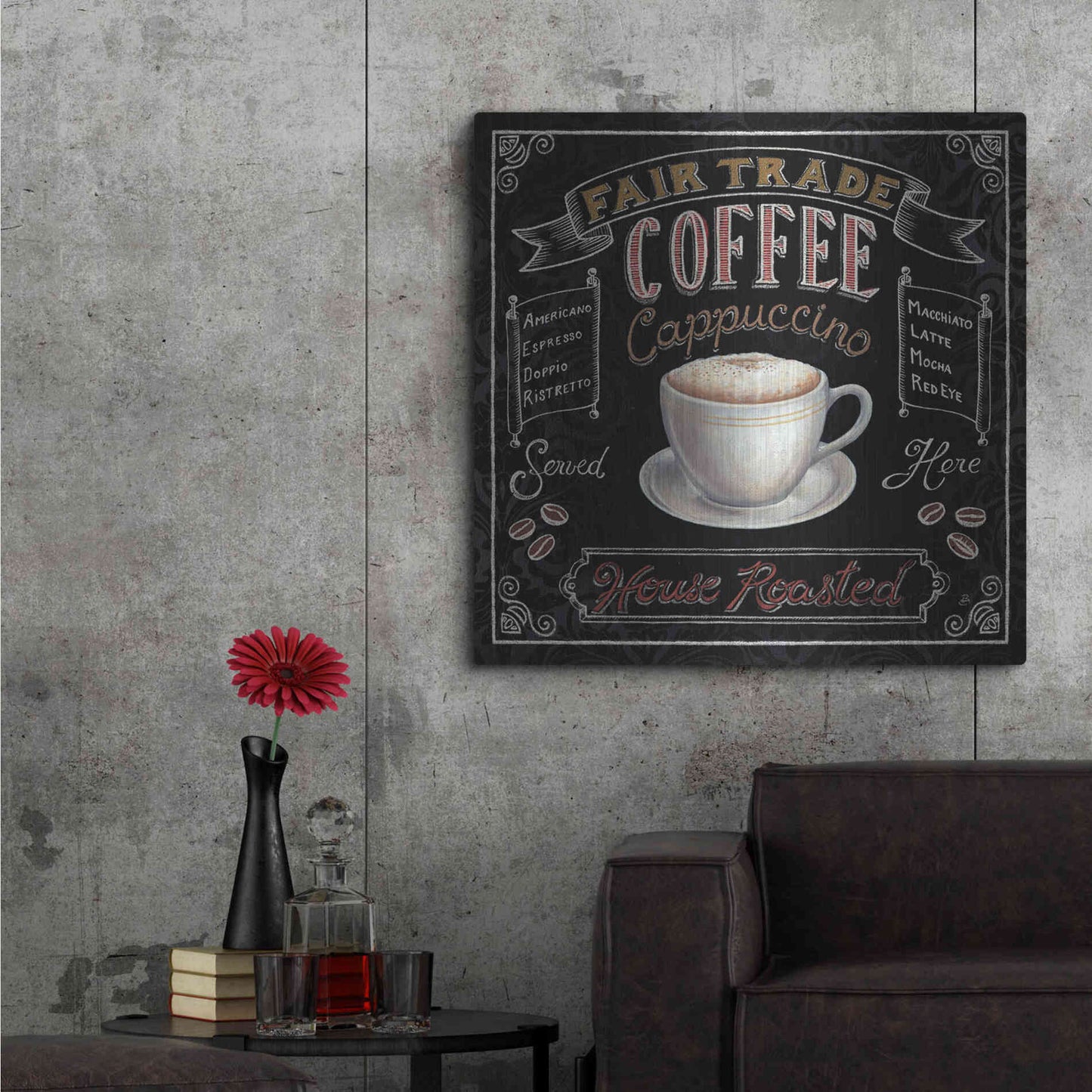 Luxe Metal Art 'Morning Treat Square I' by Daphne Brissonet, Metal Wall Art,36x36