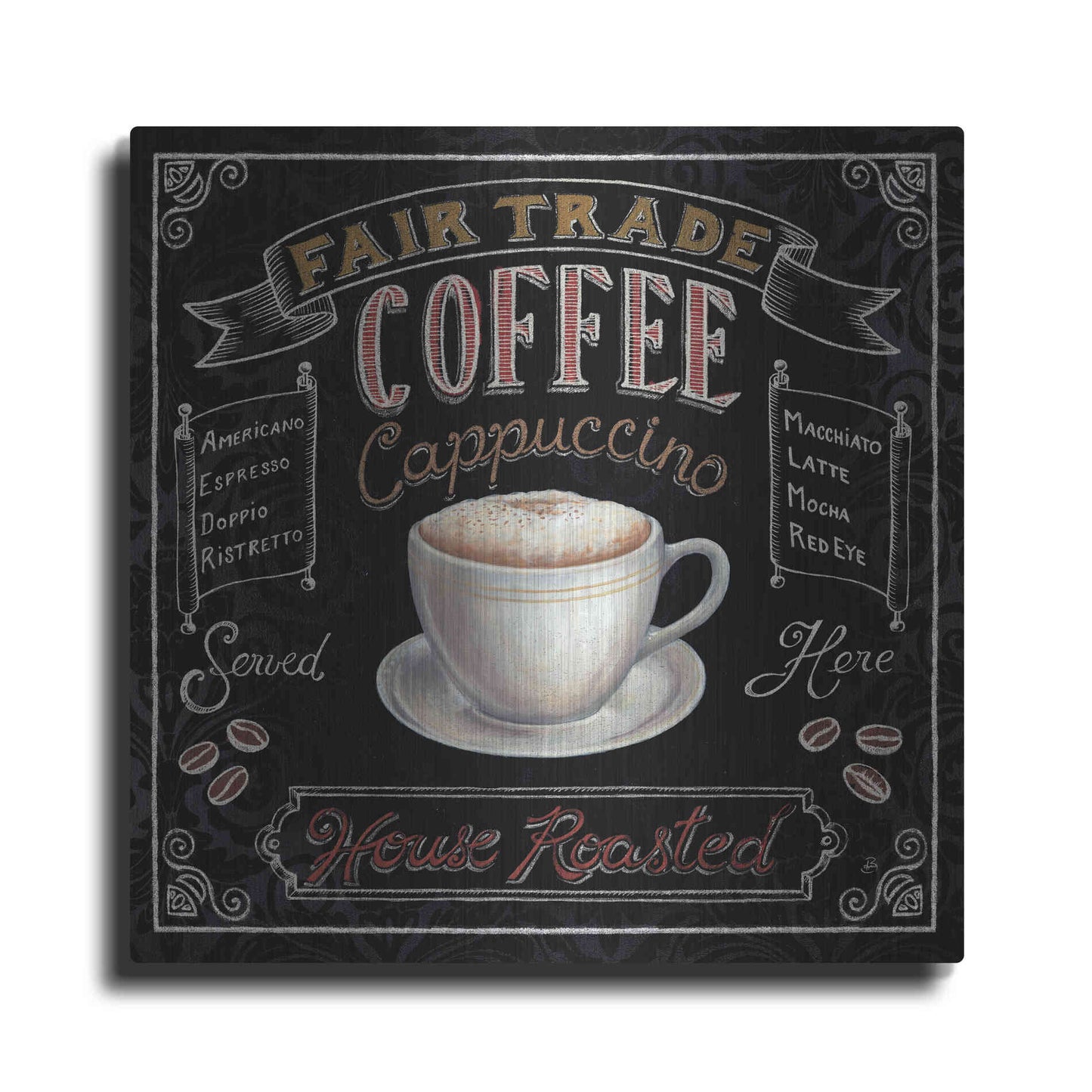 Luxe Metal Art 'Morning Treat Square I' by Daphne Brissonet, Metal Wall Art