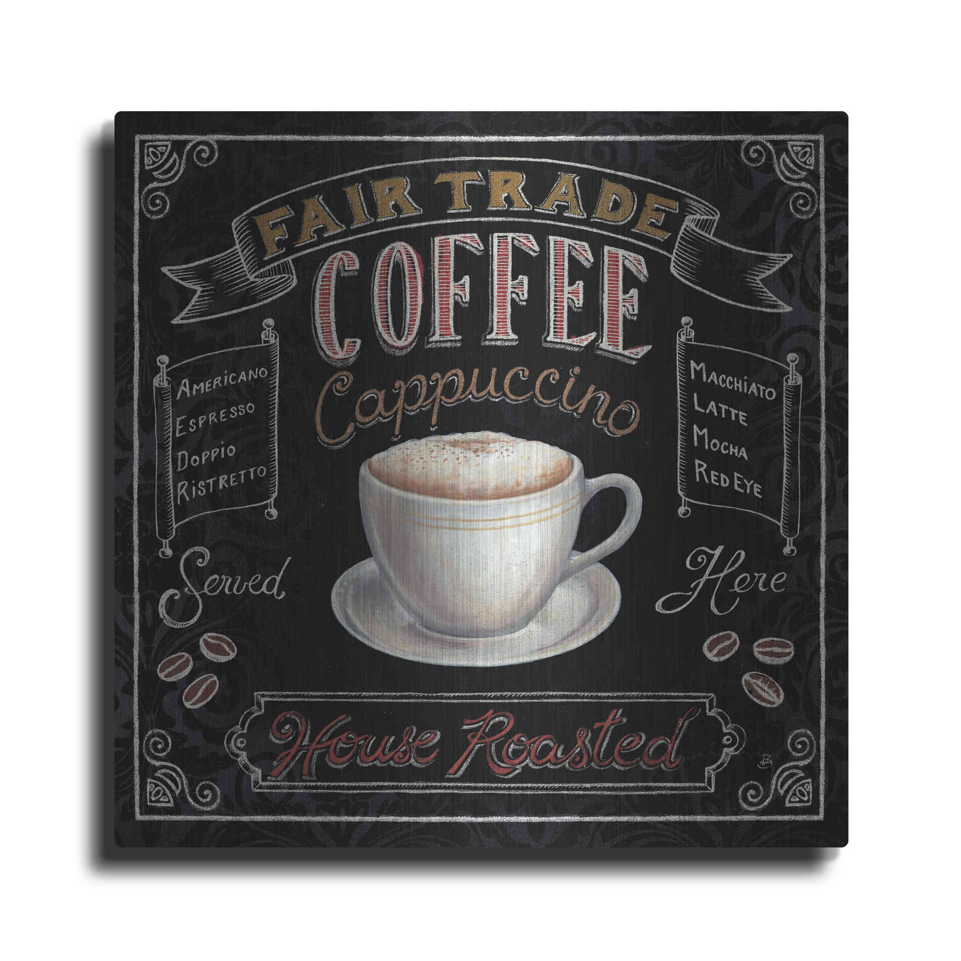 Luxe Metal Art 'Morning Treat Square I' by Daphne Brissonet, Metal Wall Art