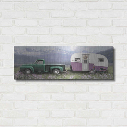 Luxe Metal Art 'Spring Camping with Bike' by Lori Deiter, Metal Wall Art,36x12