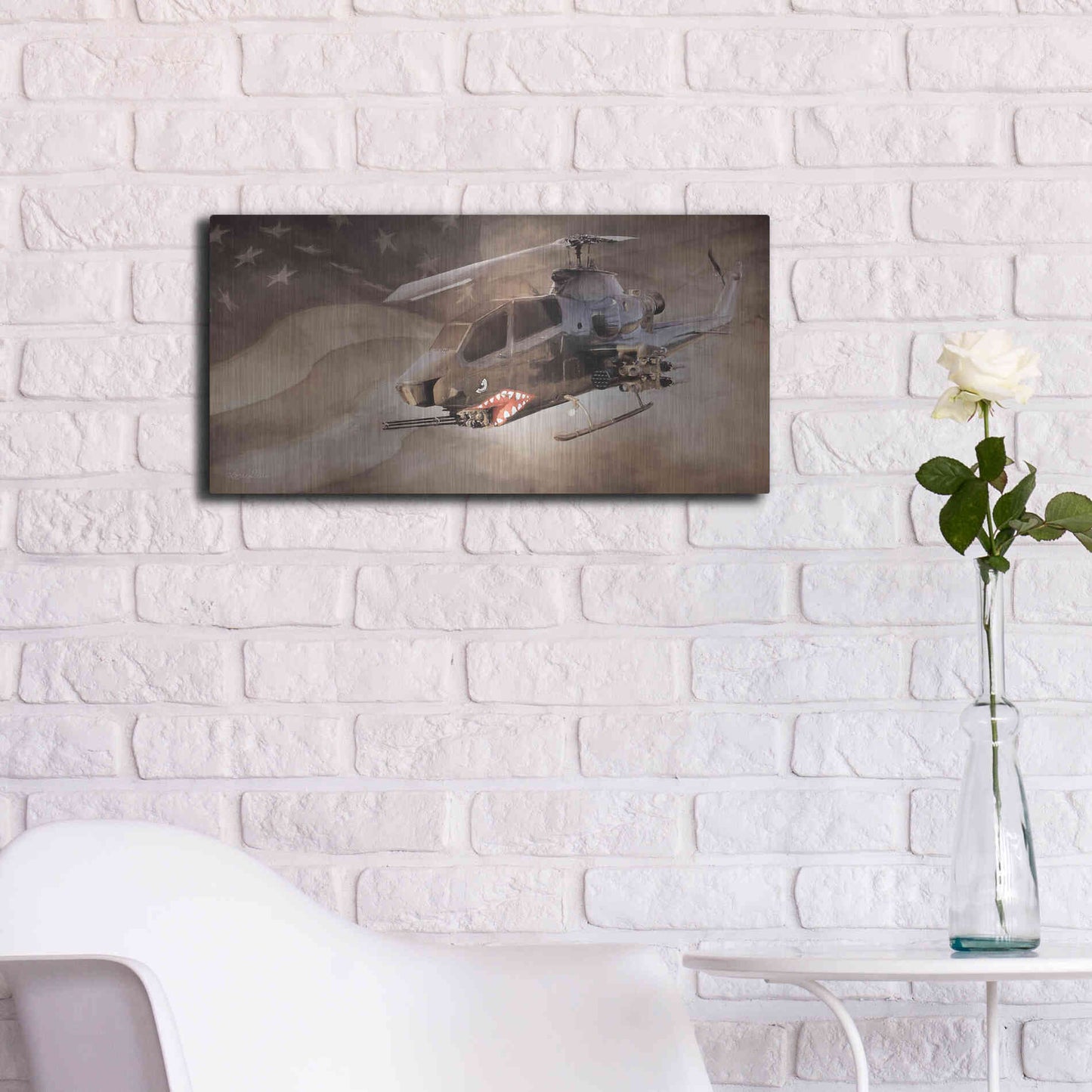 Luxe Metal Art 'Freedom Fighter' by Lori Deiter, Metal Wall Art,24x12