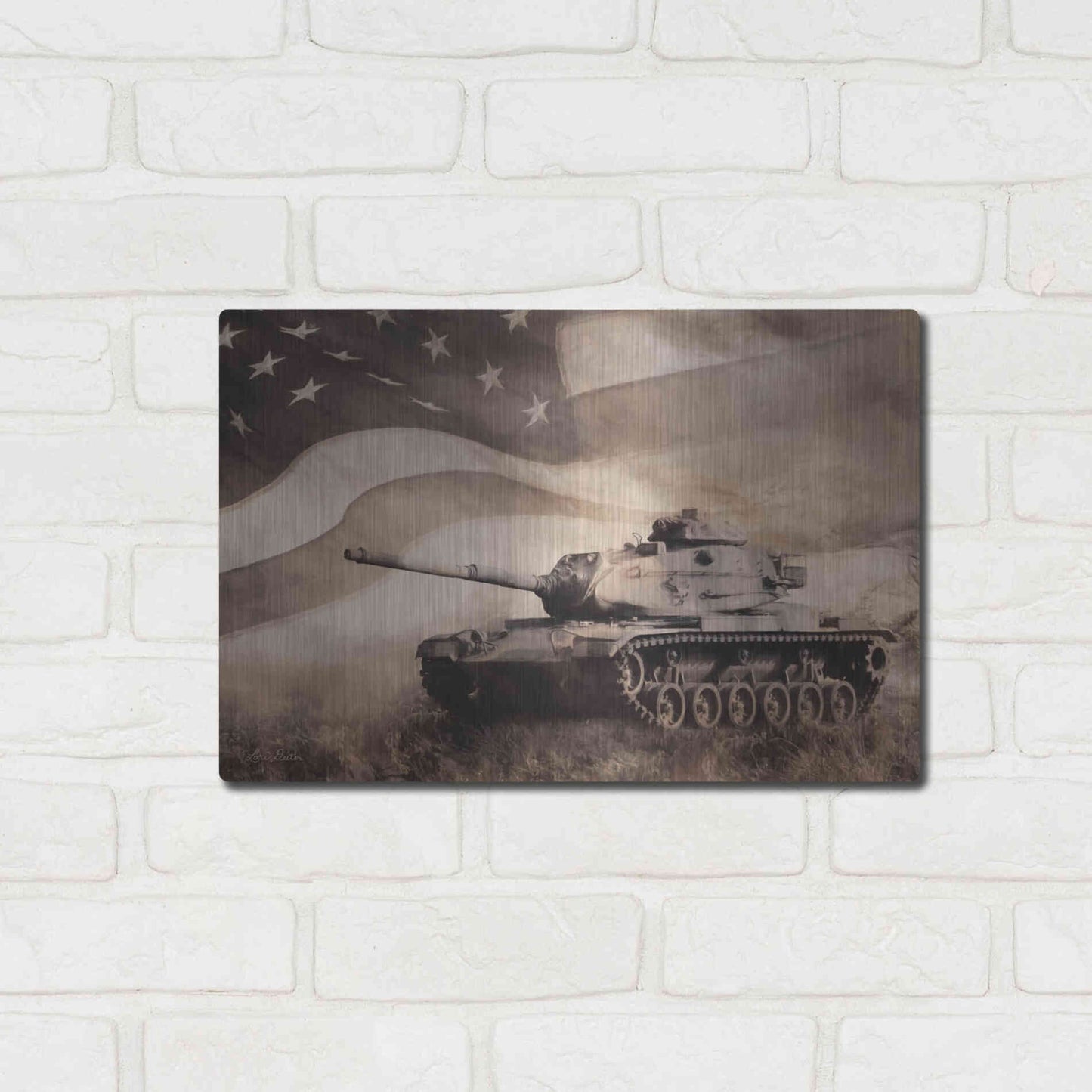Luxe Metal Art 'The Liberator Tank' by Lori Deiter, Metal Wall Art,16x12