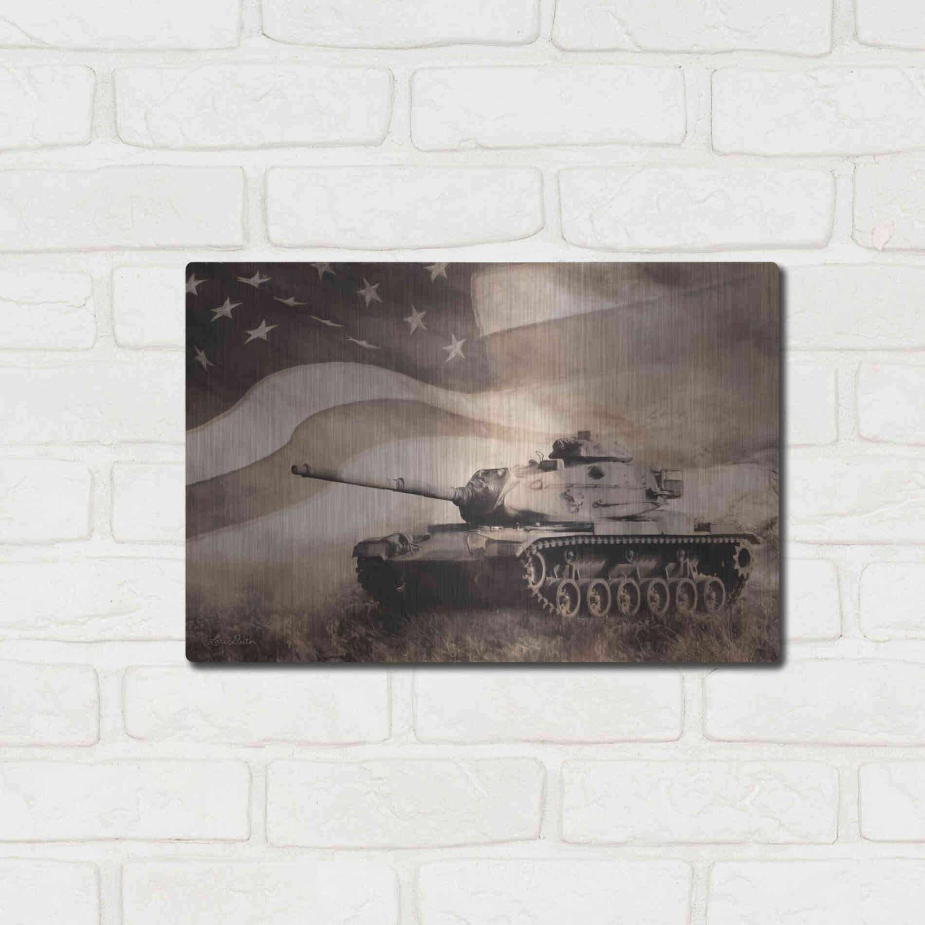 Luxe Metal Art 'The Liberator Tank' by Lori Deiter, Metal Wall Art,16x12