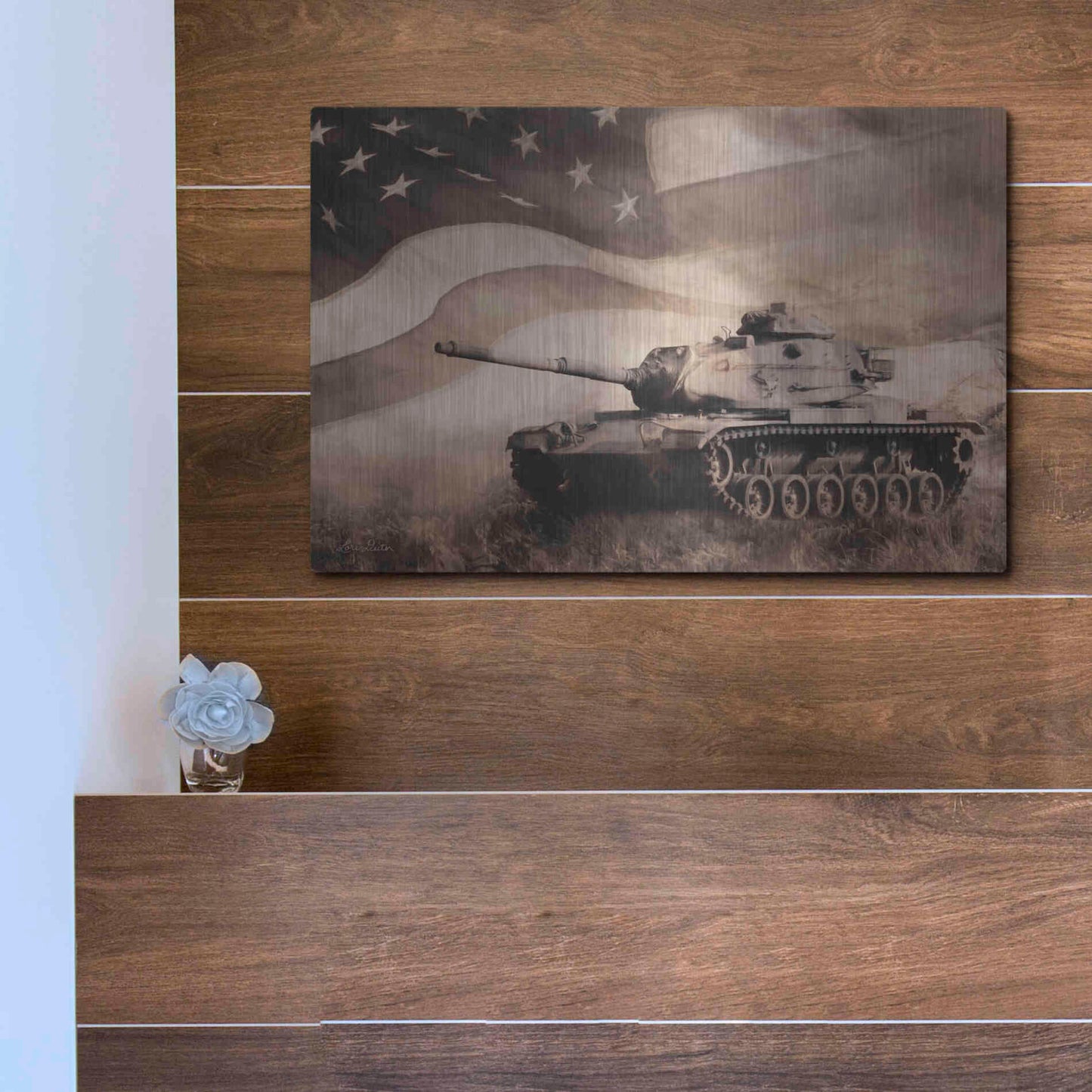 Luxe Metal Art 'The Liberator Tank' by Lori Deiter, Metal Wall Art,16x12