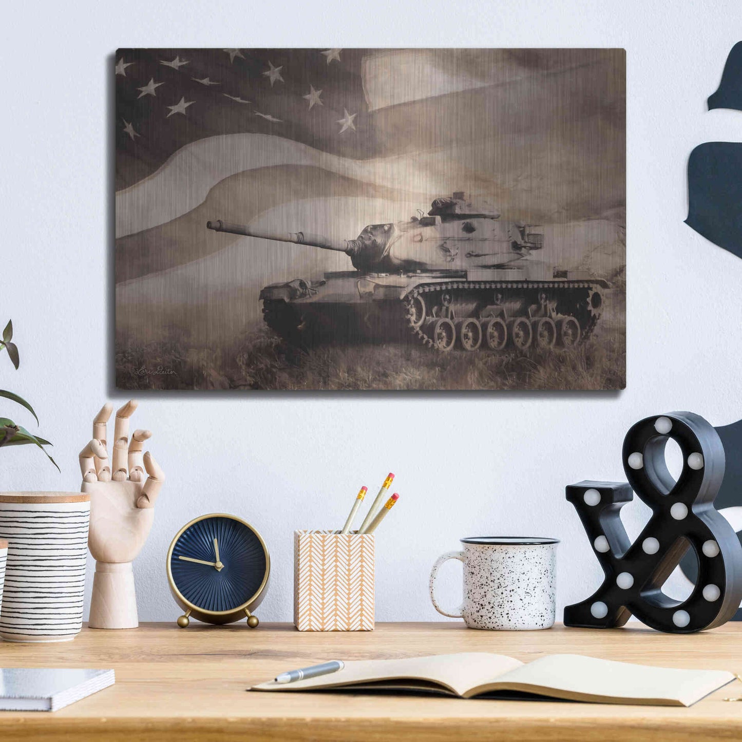 Luxe Metal Art 'The Liberator Tank' by Lori Deiter, Metal Wall Art,16x12