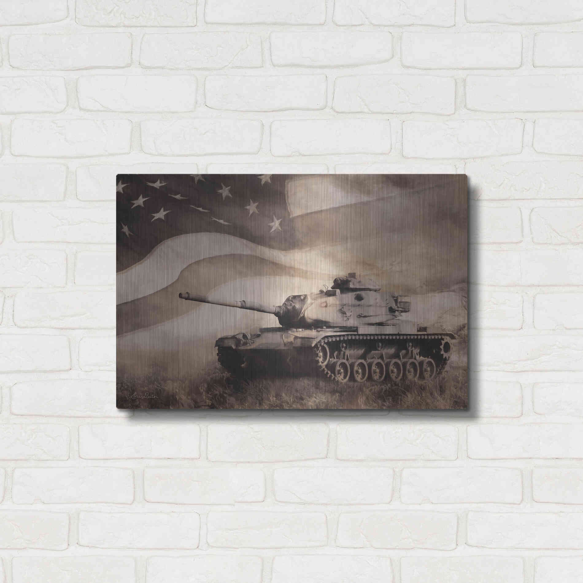 Luxe Metal Art 'The Liberator Tank' by Lori Deiter, Metal Wall Art,24x16