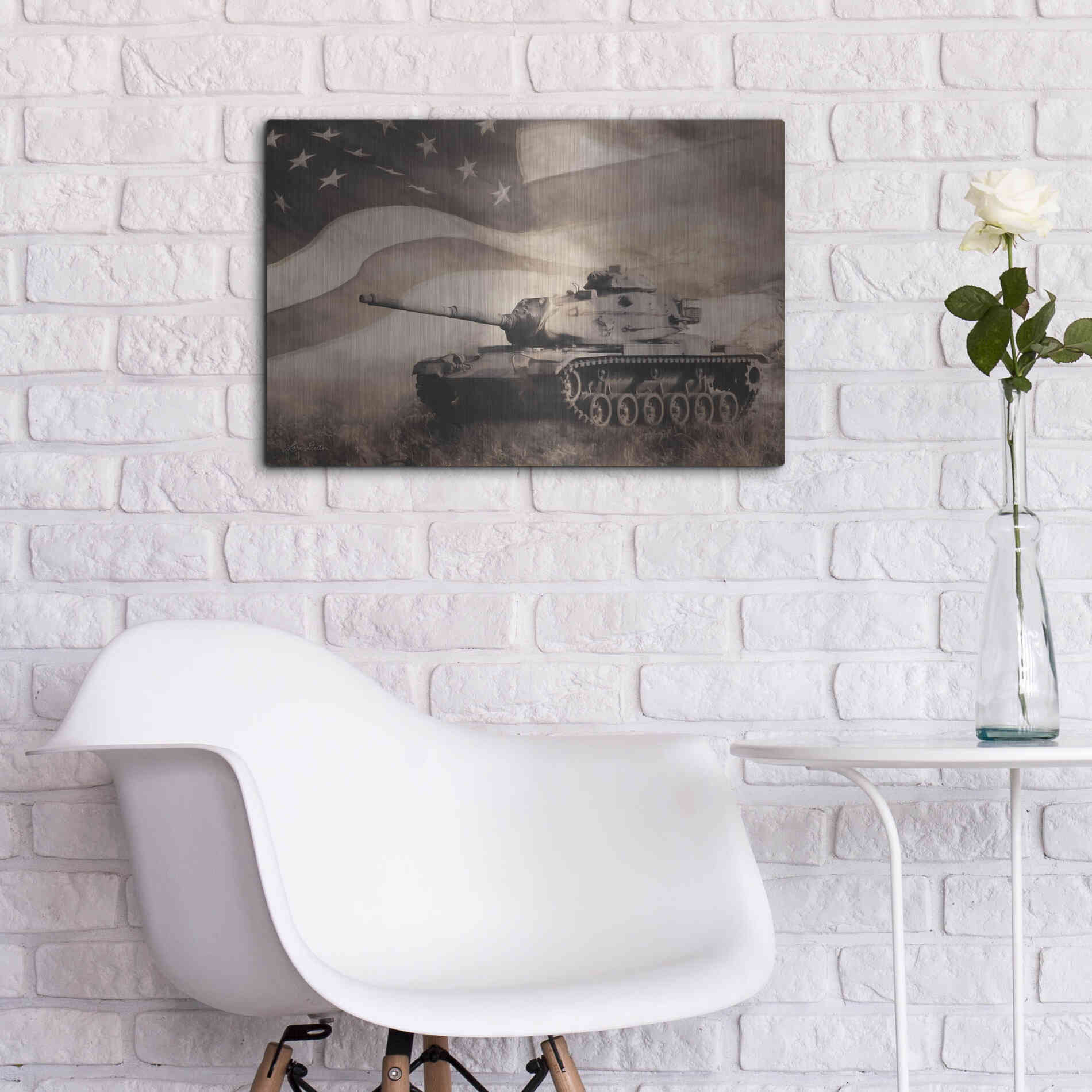 Luxe Metal Art 'The Liberator Tank' by Lori Deiter, Metal Wall Art,24x16