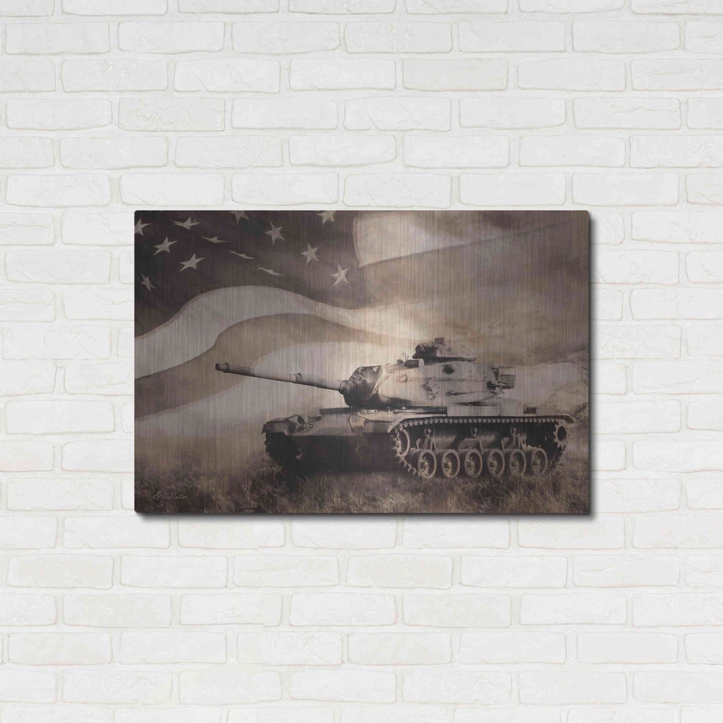Luxe Metal Art 'The Liberator Tank' by Lori Deiter, Metal Wall Art,36x24
