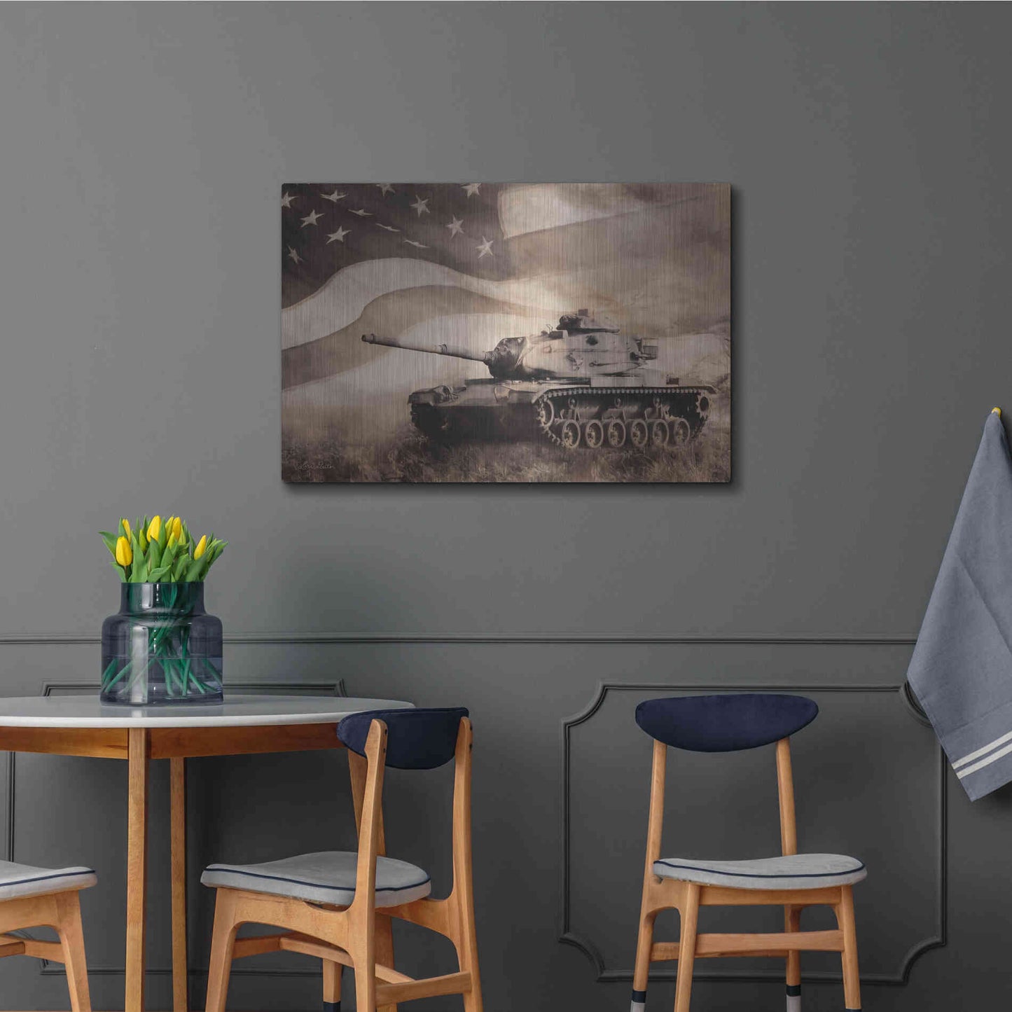 Luxe Metal Art 'The Liberator Tank' by Lori Deiter, Metal Wall Art,36x24