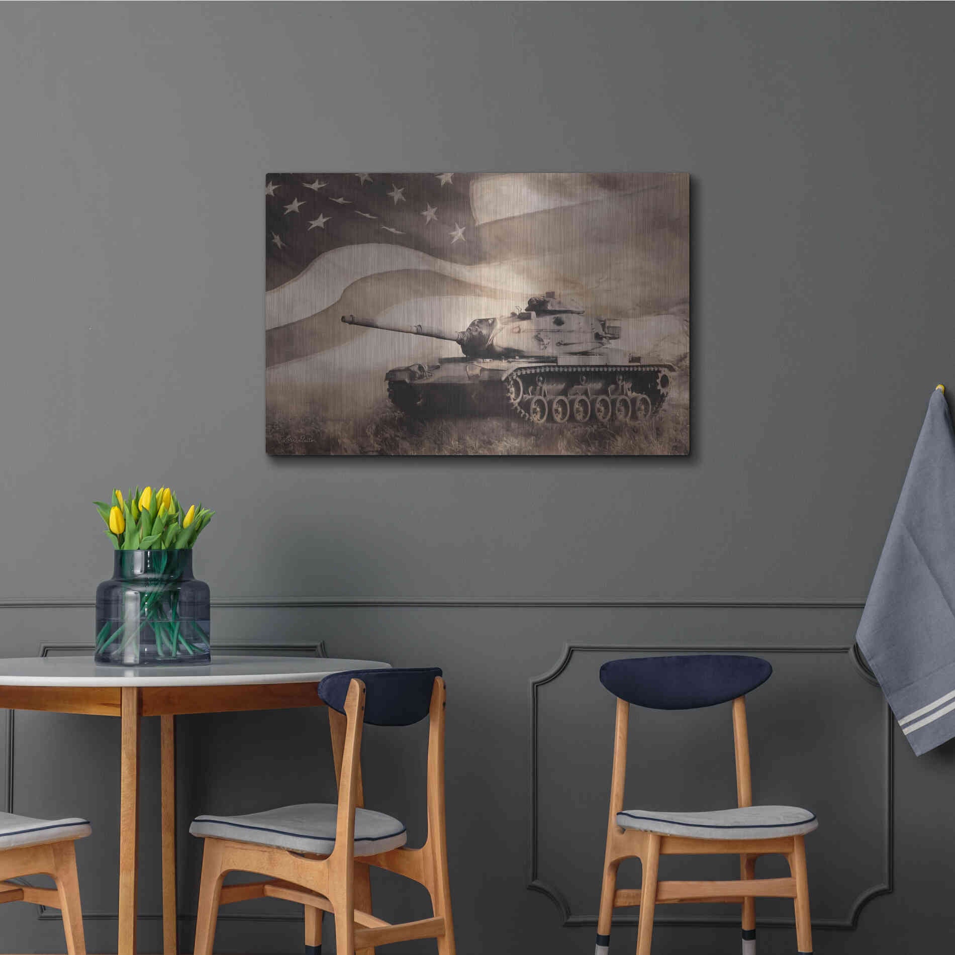 Luxe Metal Art 'The Liberator Tank' by Lori Deiter, Metal Wall Art,36x24
