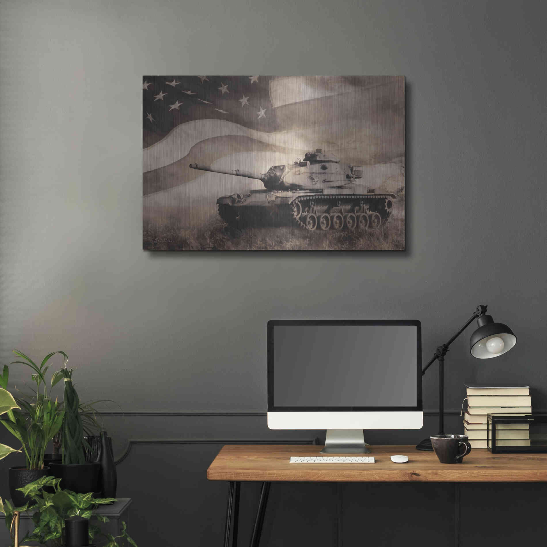 Luxe Metal Art 'The Liberator Tank' by Lori Deiter, Metal Wall Art,36x24