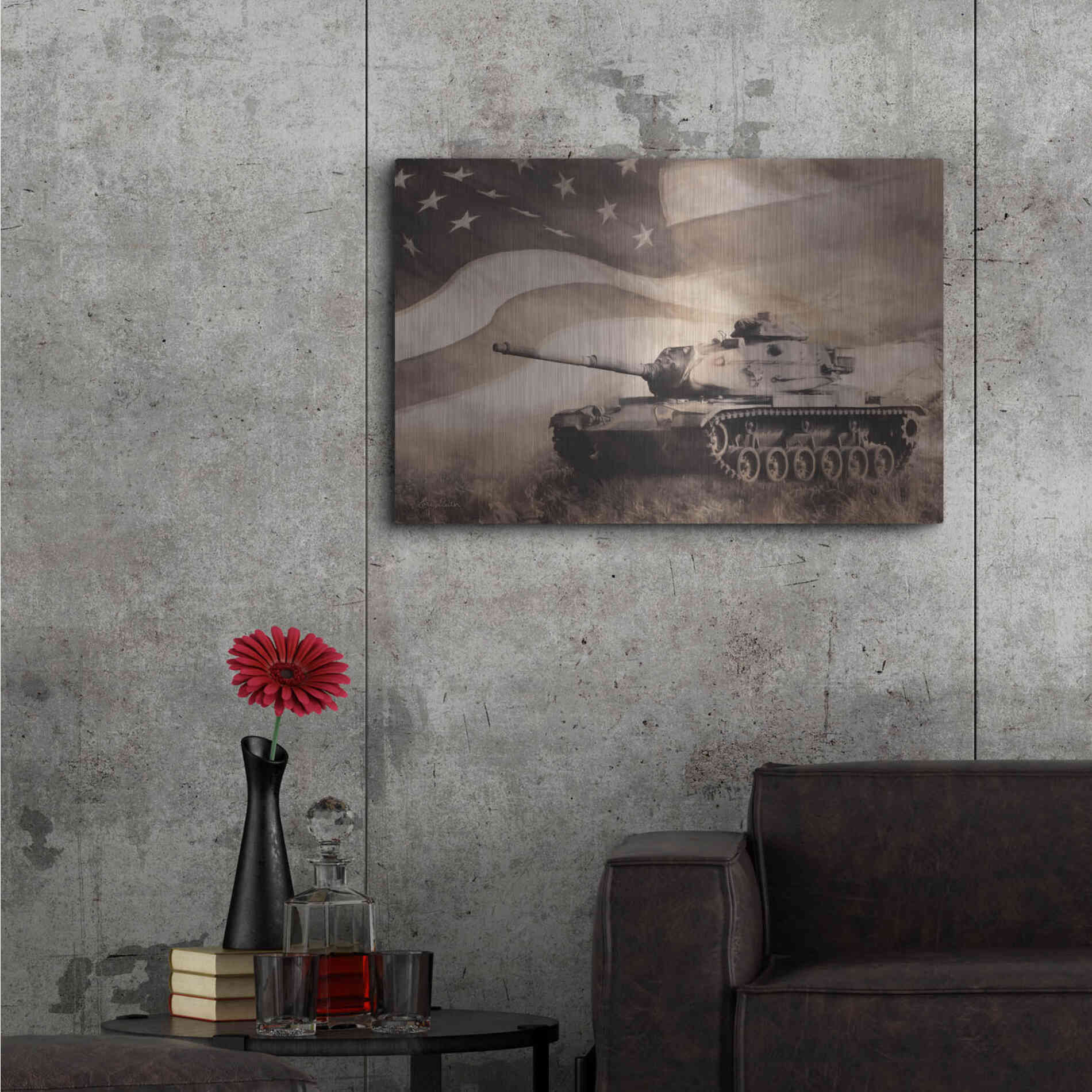 Luxe Metal Art 'The Liberator Tank' by Lori Deiter, Metal Wall Art,36x24