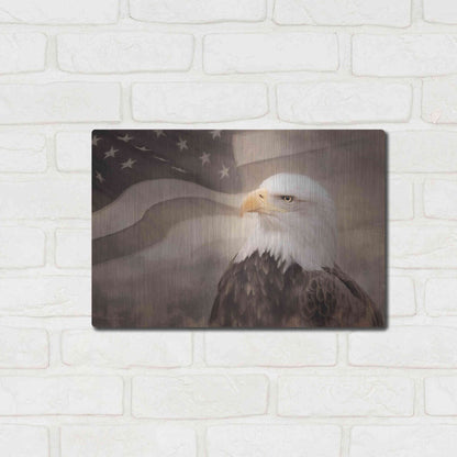 Luxe Metal Art 'US Symbols' by Lori Deiter, Metal Wall Art,16x12