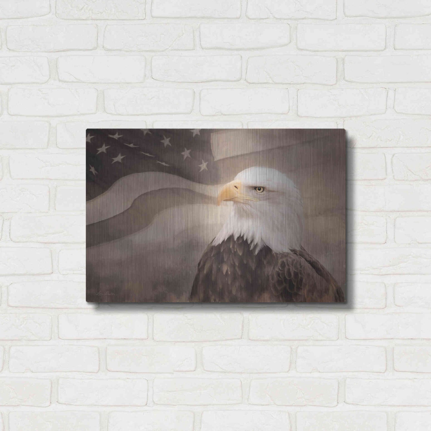 Luxe Metal Art 'US Symbols' by Lori Deiter, Metal Wall Art,24x16