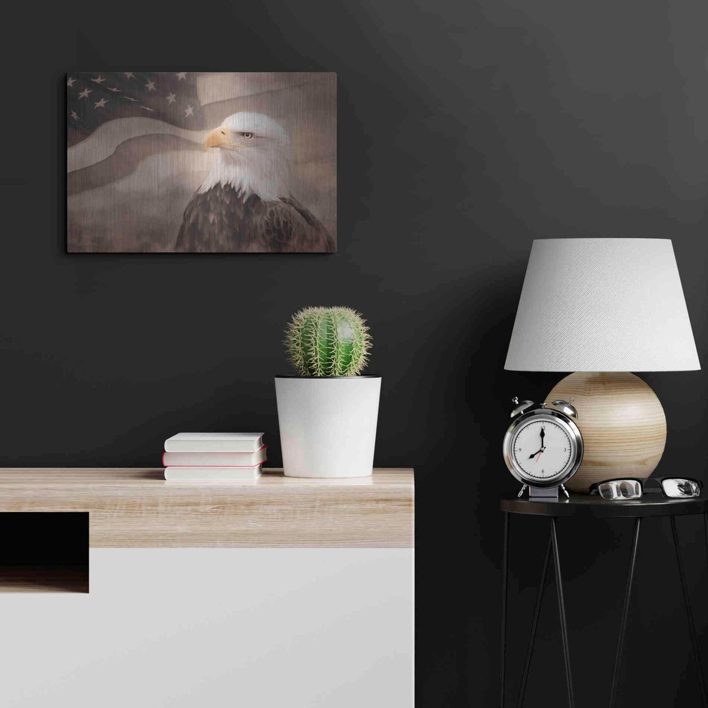 Luxe Metal Art 'US Symbols' by Lori Deiter, Metal Wall Art,24x16