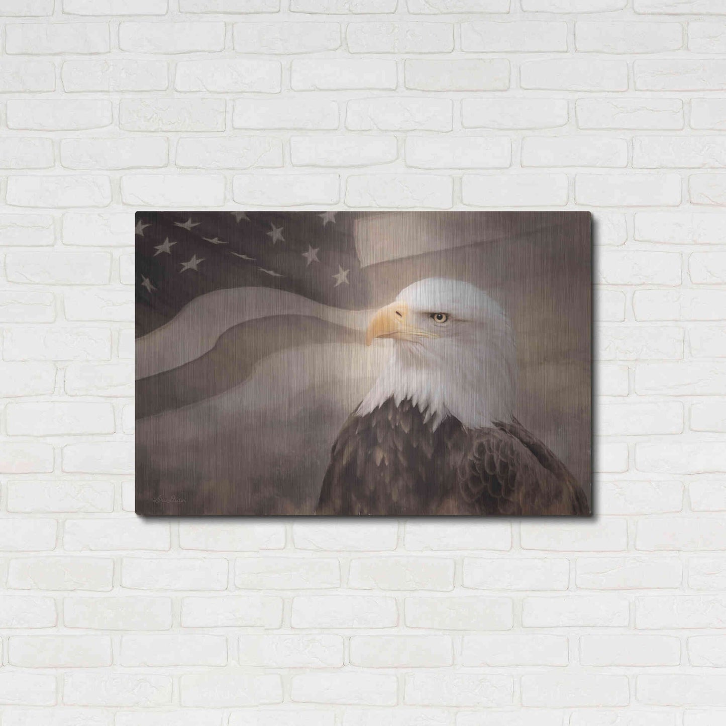 Luxe Metal Art 'US Symbols' by Lori Deiter, Metal Wall Art,36x24