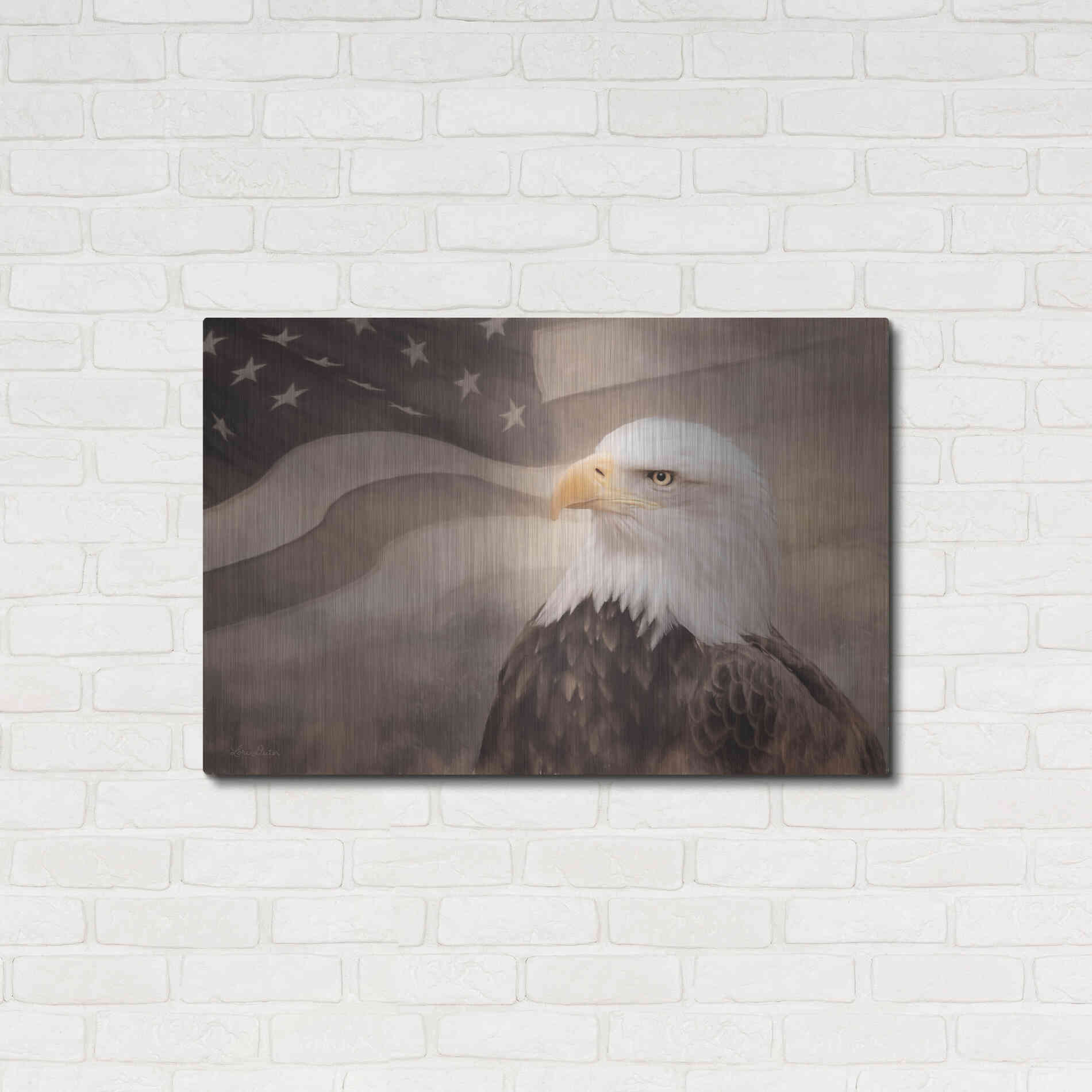 Luxe Metal Art 'US Symbols' by Lori Deiter, Metal Wall Art,36x24