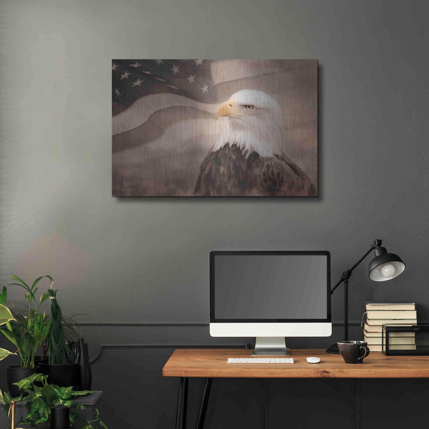 Luxe Metal Art 'US Symbols' by Lori Deiter, Metal Wall Art,36x24