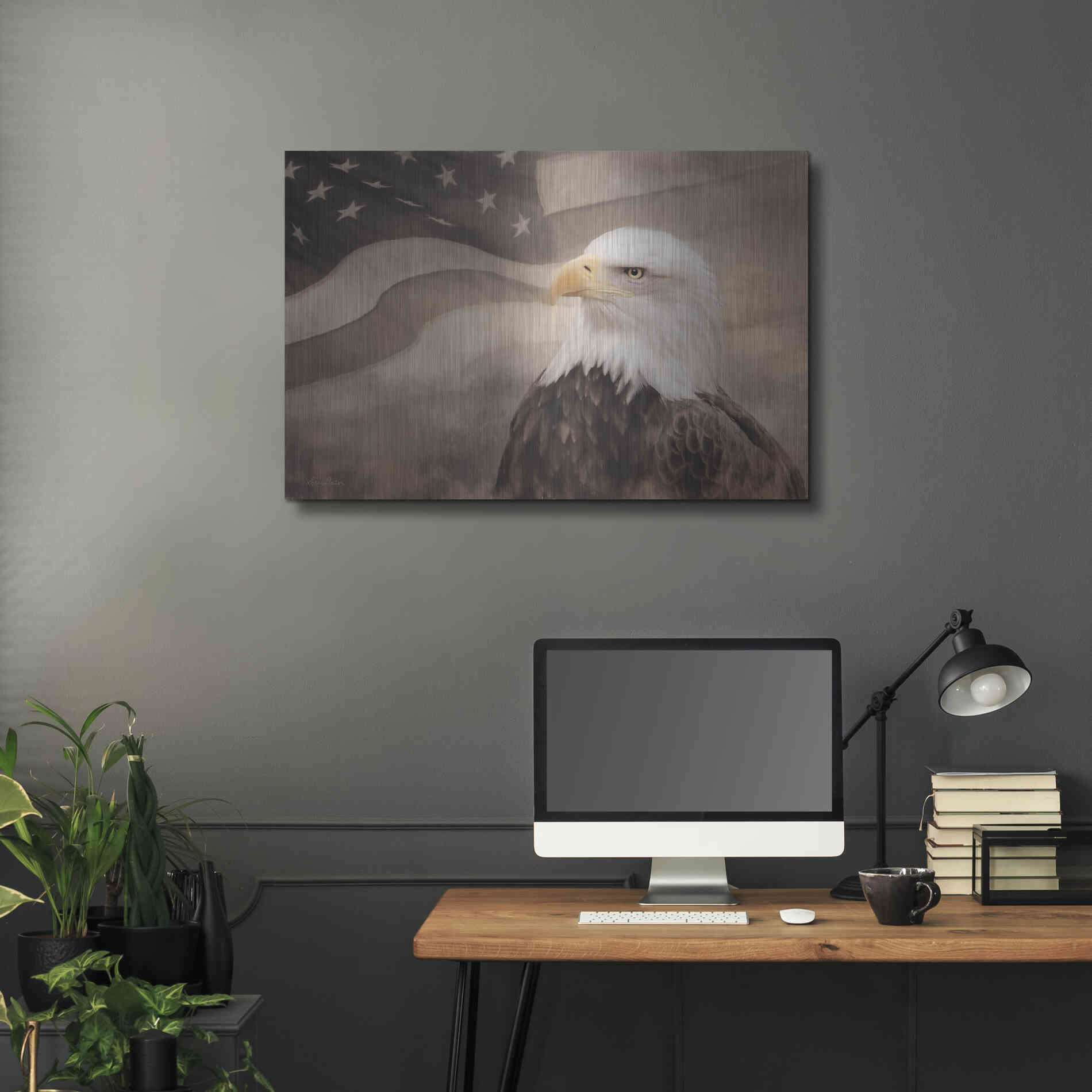 Luxe Metal Art 'US Symbols' by Lori Deiter, Metal Wall Art,36x24