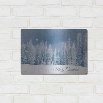 Luxe Metal Art 'Lava Mountain Merry Christmas' by Lori Deiter, Metal Wall Art,16x12