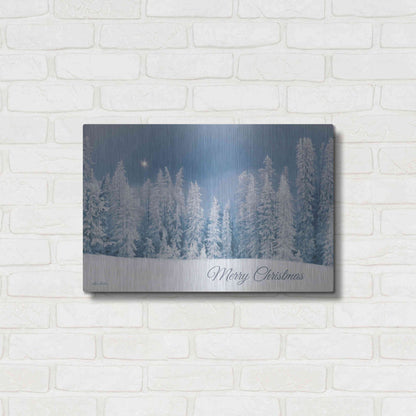 Luxe Metal Art 'Lava Mountain Merry Christmas' by Lori Deiter, Metal Wall Art,24x16