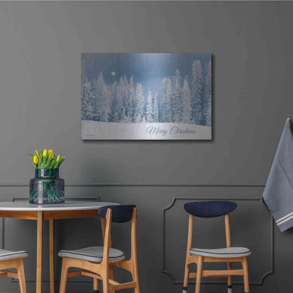 Luxe Metal Art 'Lava Mountain Merry Christmas' by Lori Deiter, Metal Wall Art,36x24